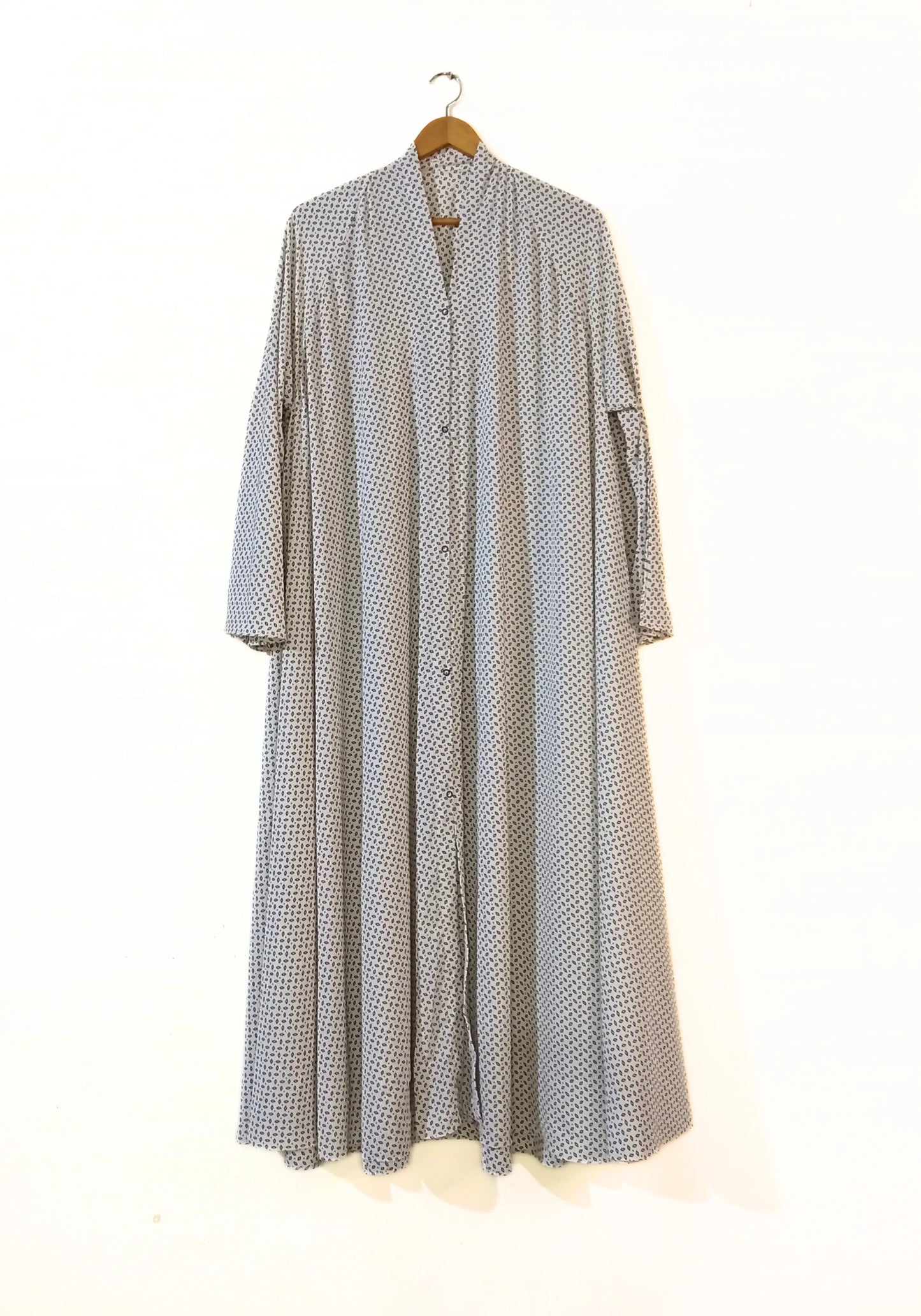 Ivory Charm Front Open Long Flair Abaya