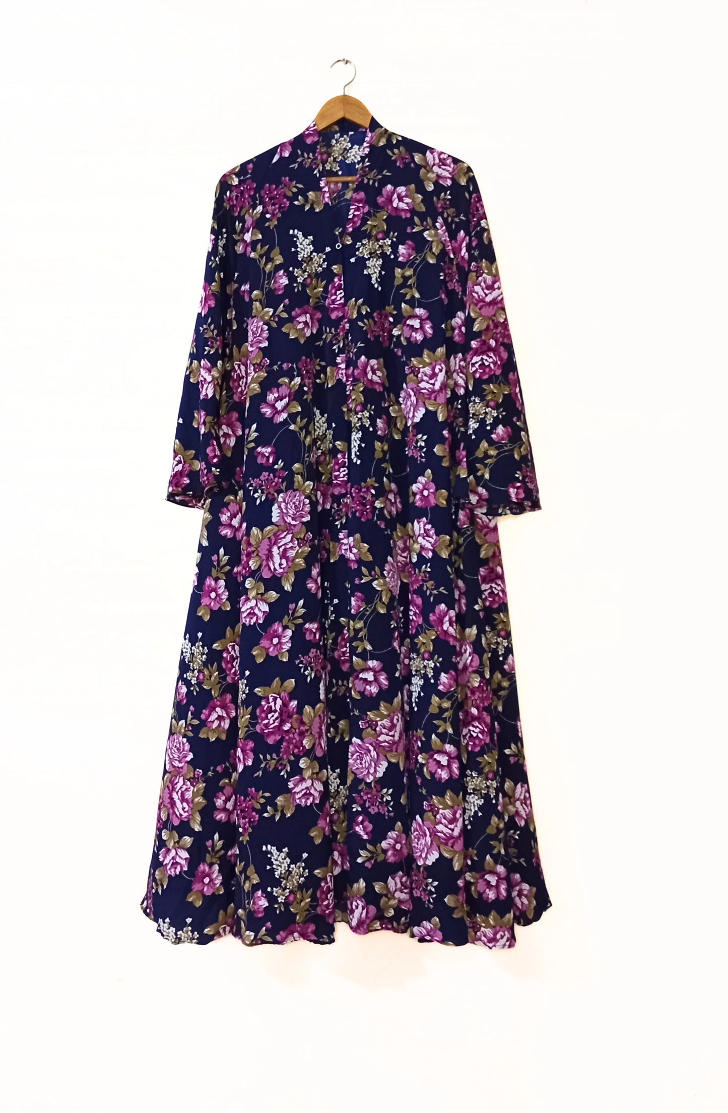 Blooming Orchid Front Open Long Flair Abaya
