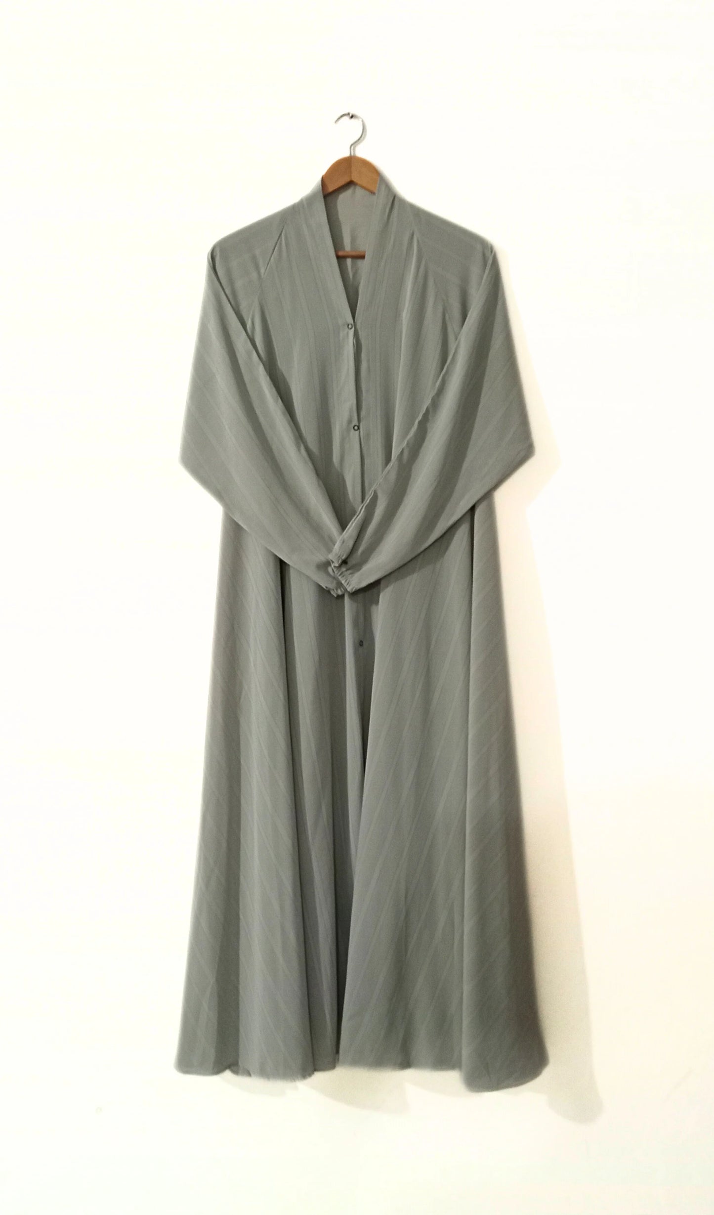 Sage Green Long Flair Zarri Abaya