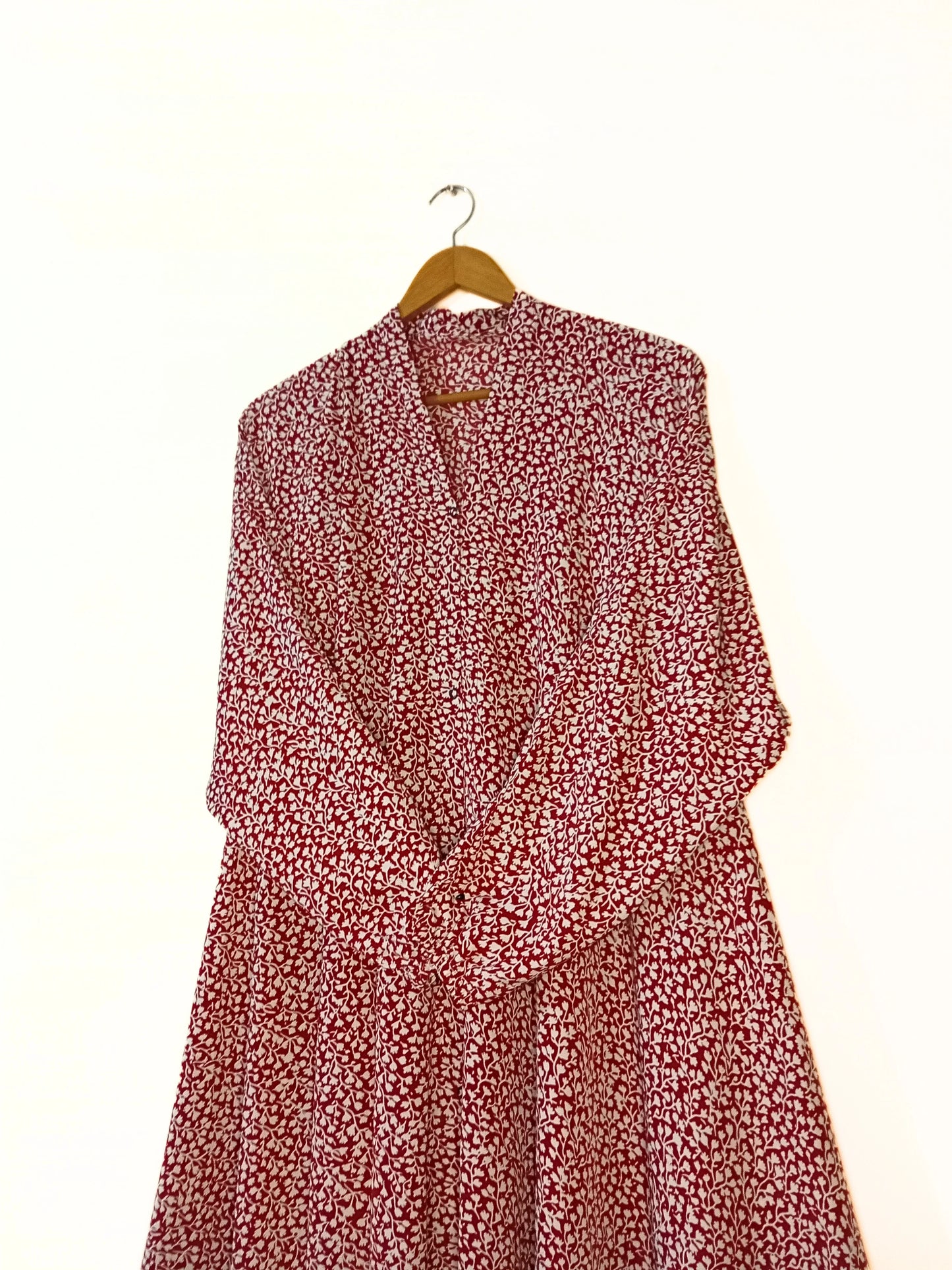 Berry Bloom Front Open Long Flair Abaya