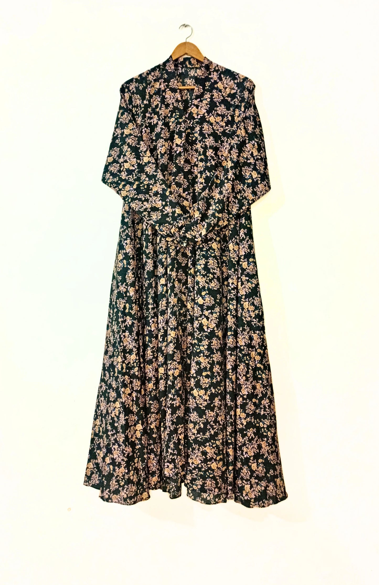 Autumn Bloom Front Open Long Flair Abaya