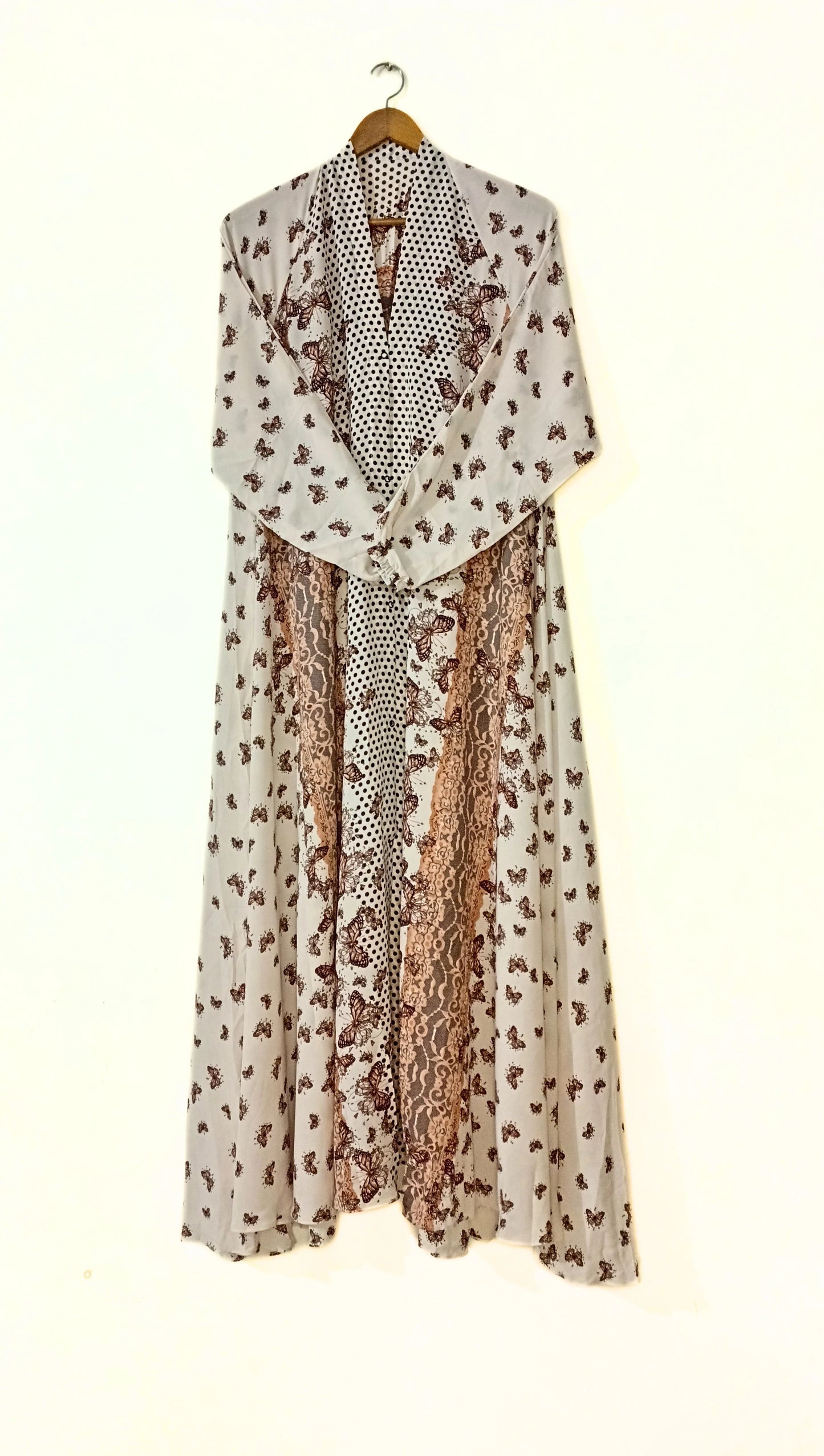 Flora Veil Front Open Long Flair Abaya