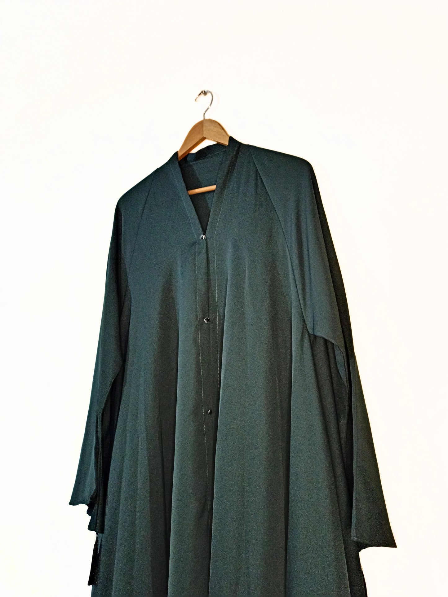 Emerald Green Nidha Front Open Long Flair Abaya