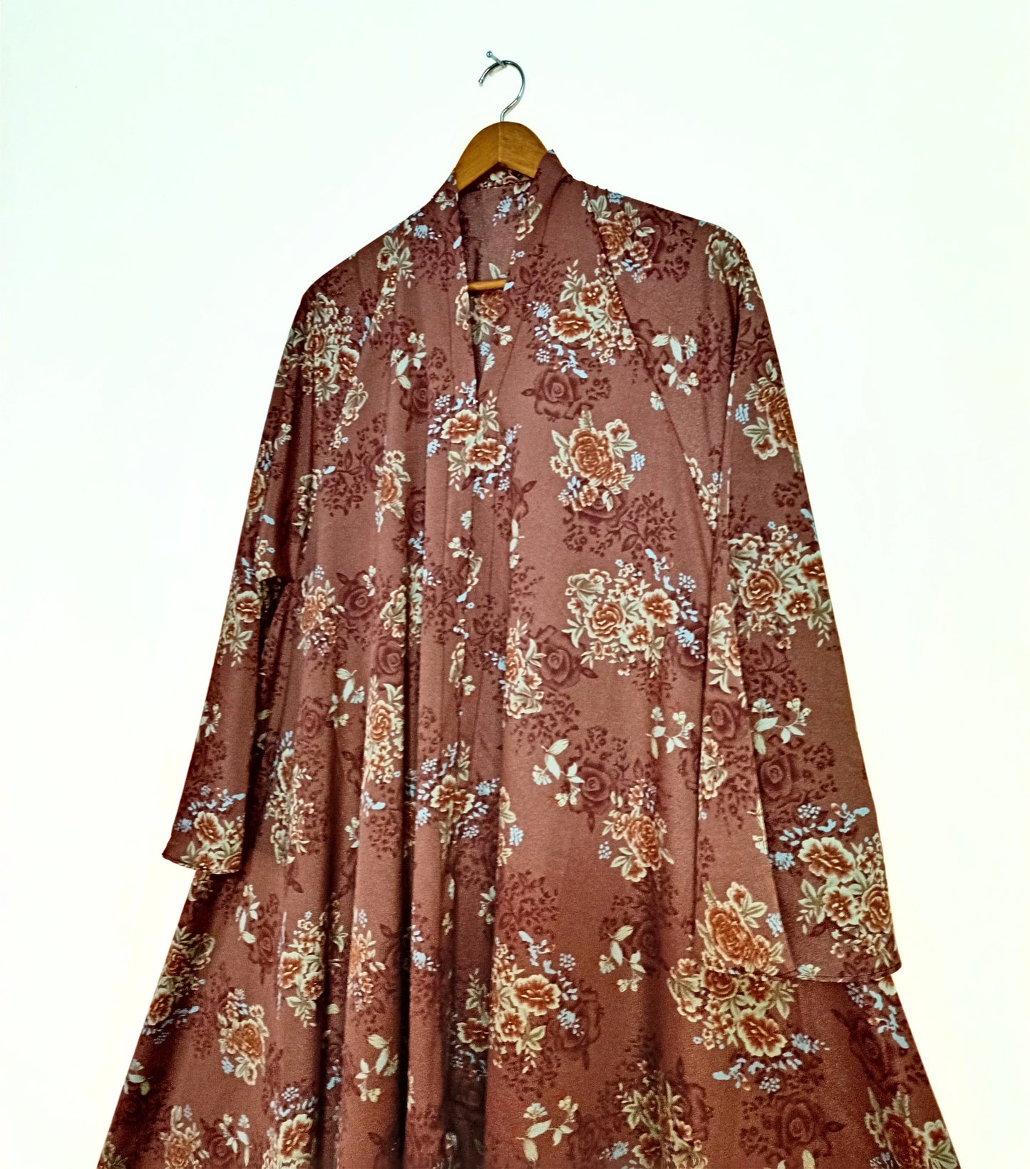 Rustic Charm Front Open Long Flair Abaya