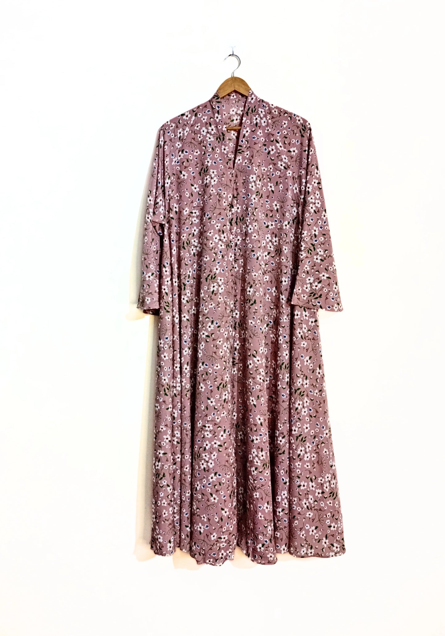 Blush Meadow Front Open Long Flair Abaya
