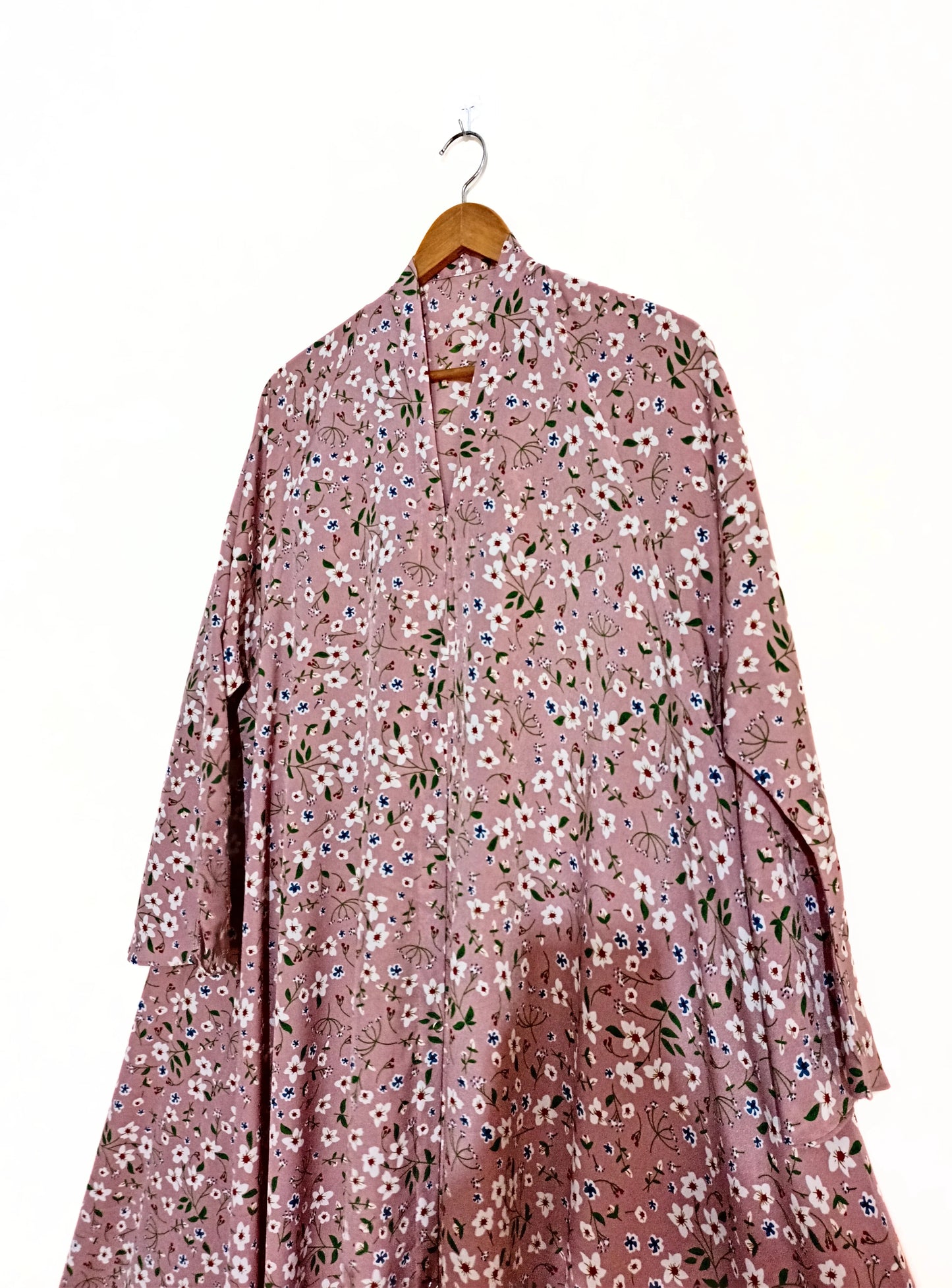 Blush Meadow Front Open Long Flair Abaya