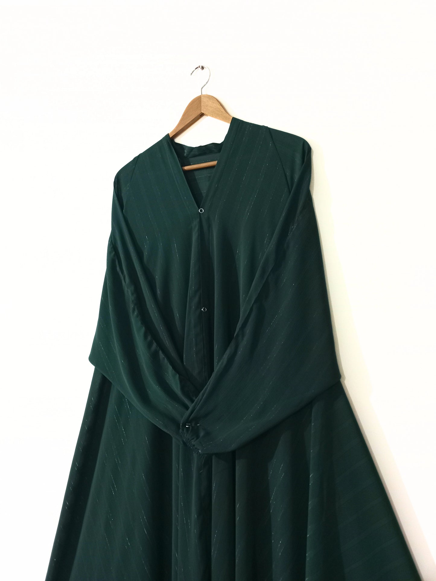 Bottle Green Front Open Zarri Abaya