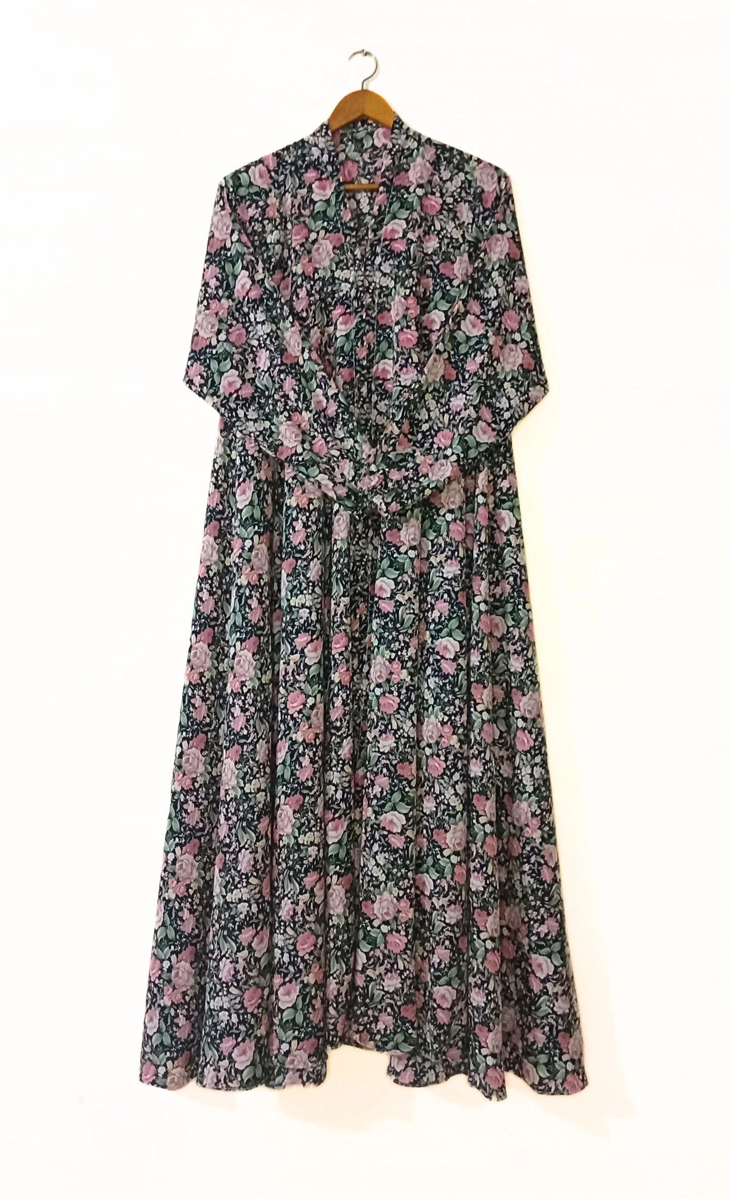 Rose Trail Front Open Long Flair Abaya
