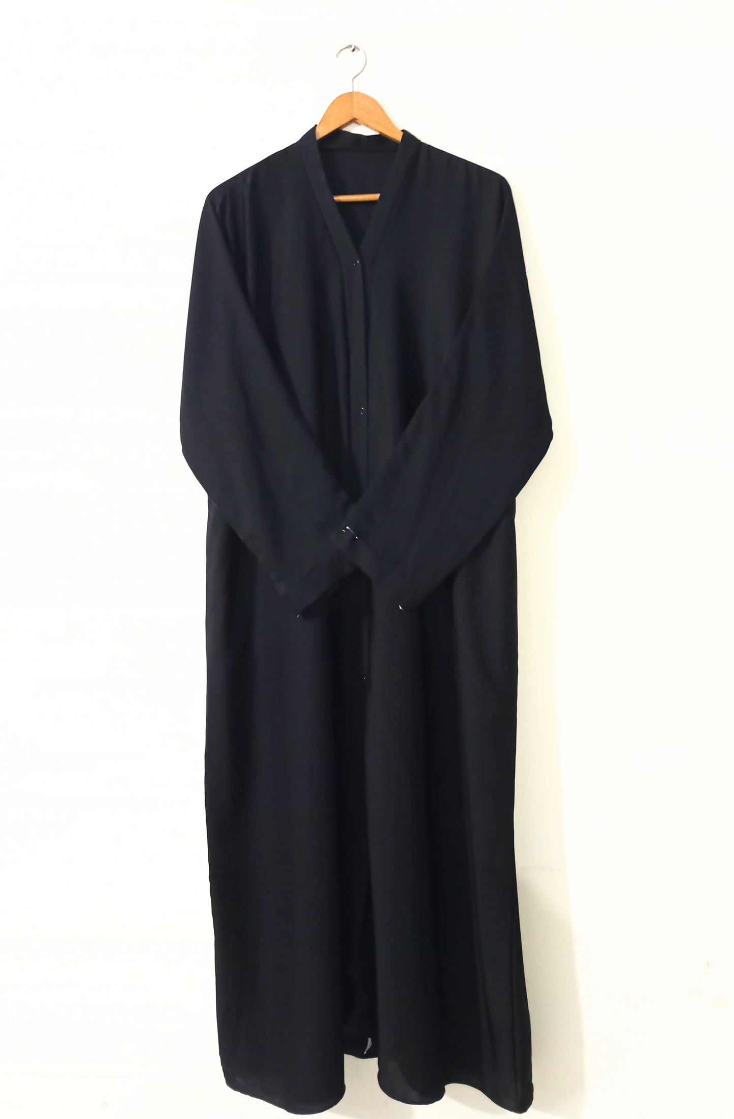Plain Black Front Open Abaya