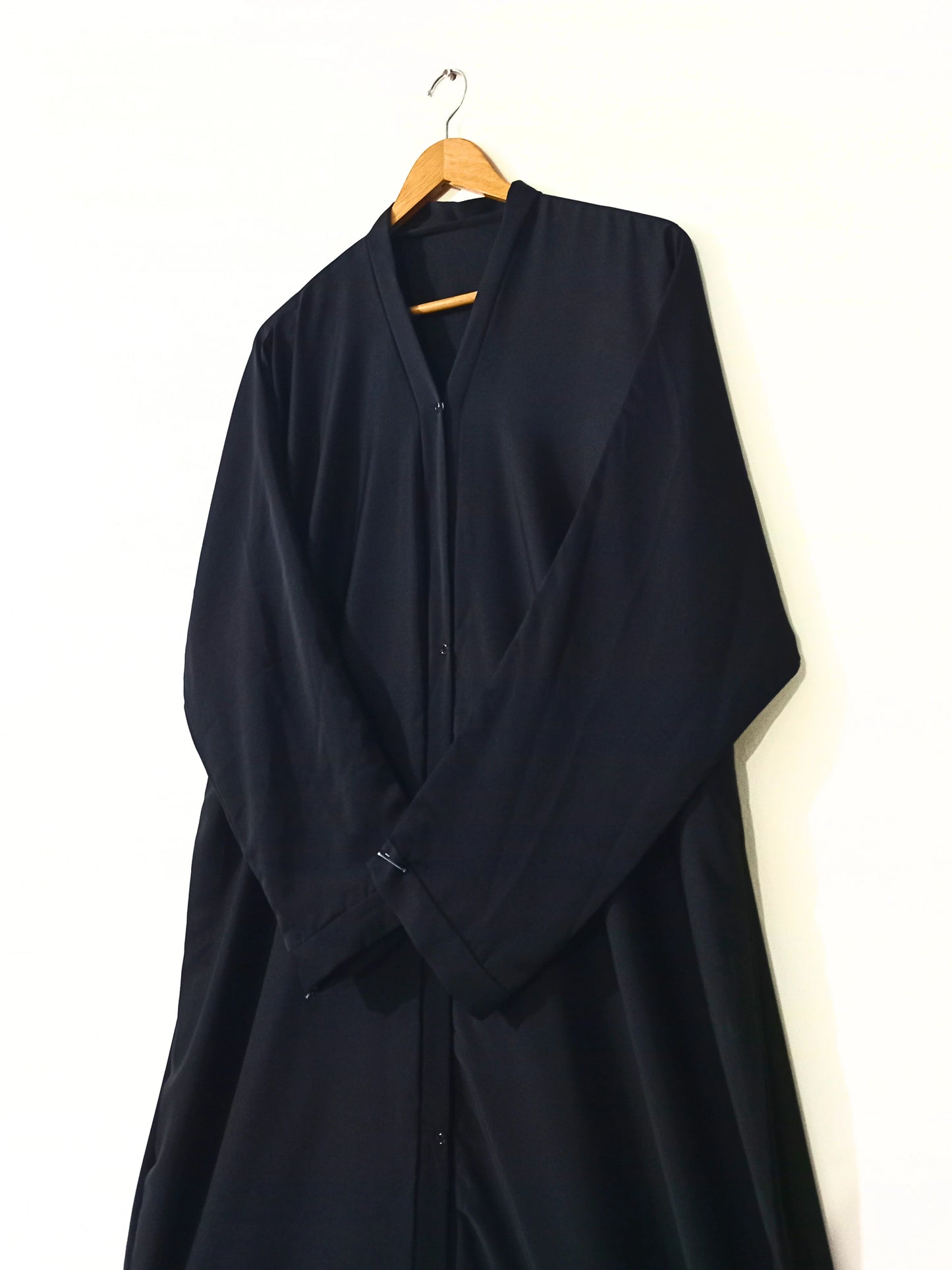 Plain Black Front Open Abaya
