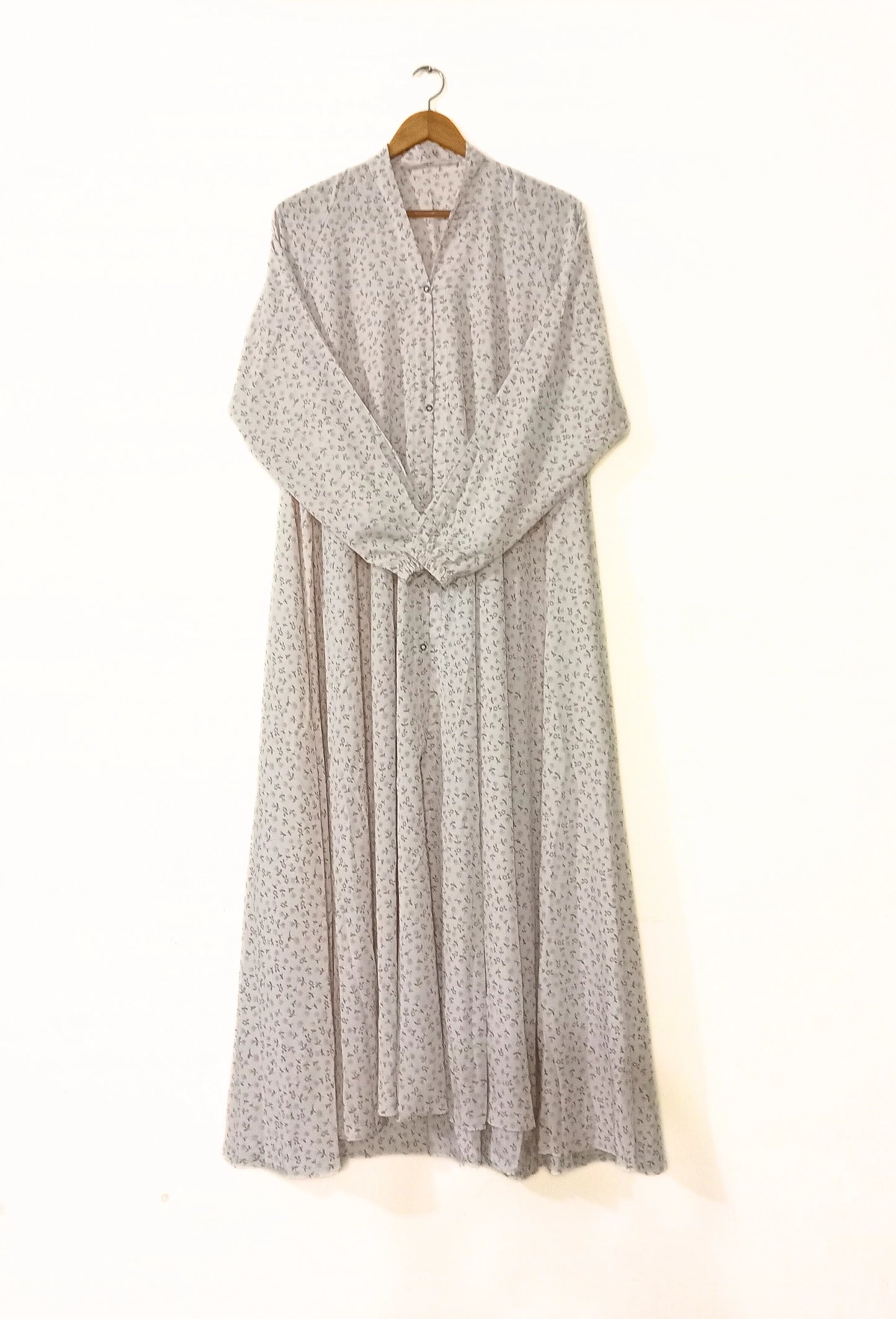 Serene Petal Front Open Long Flair Abaya