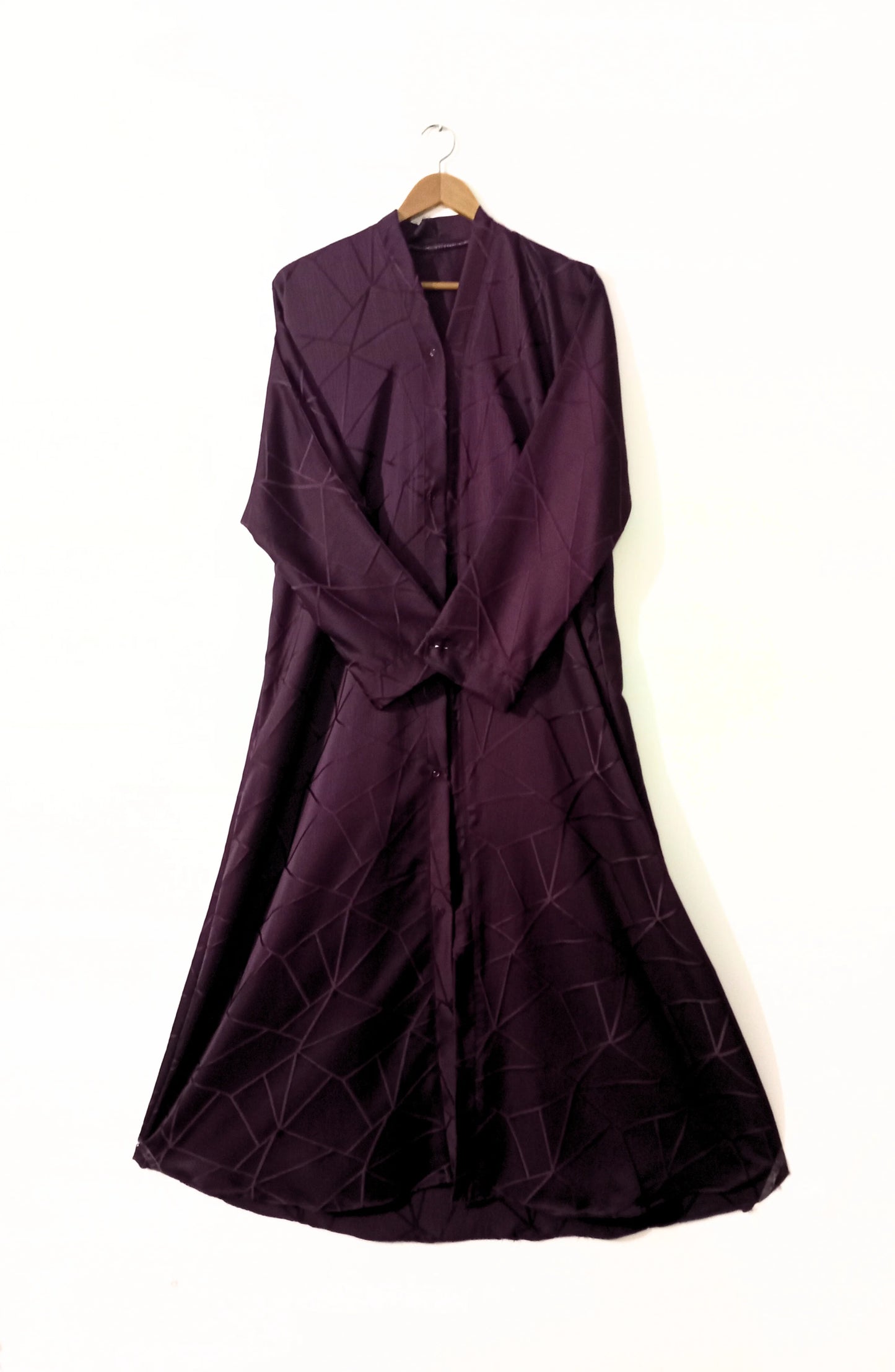 Matte Purple Pattern Printed Abaya