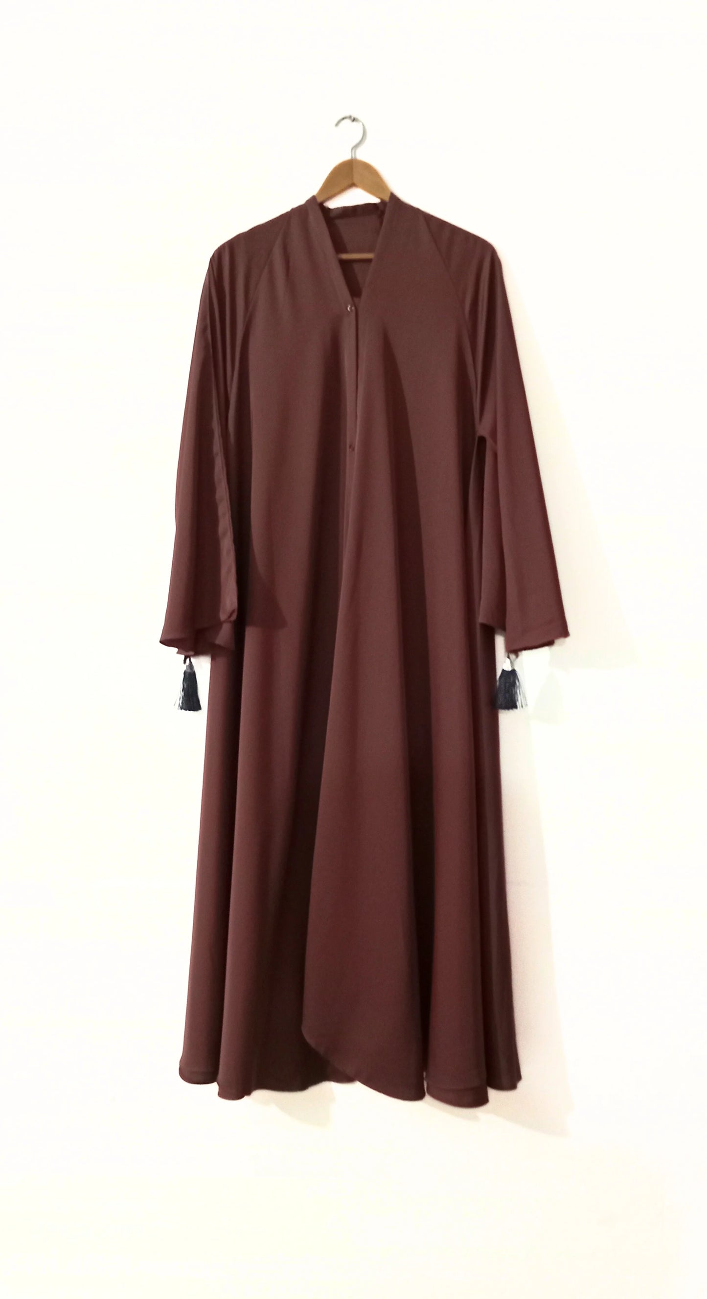 Brown Aura – Front Open Long Flair Nidha Abaya,