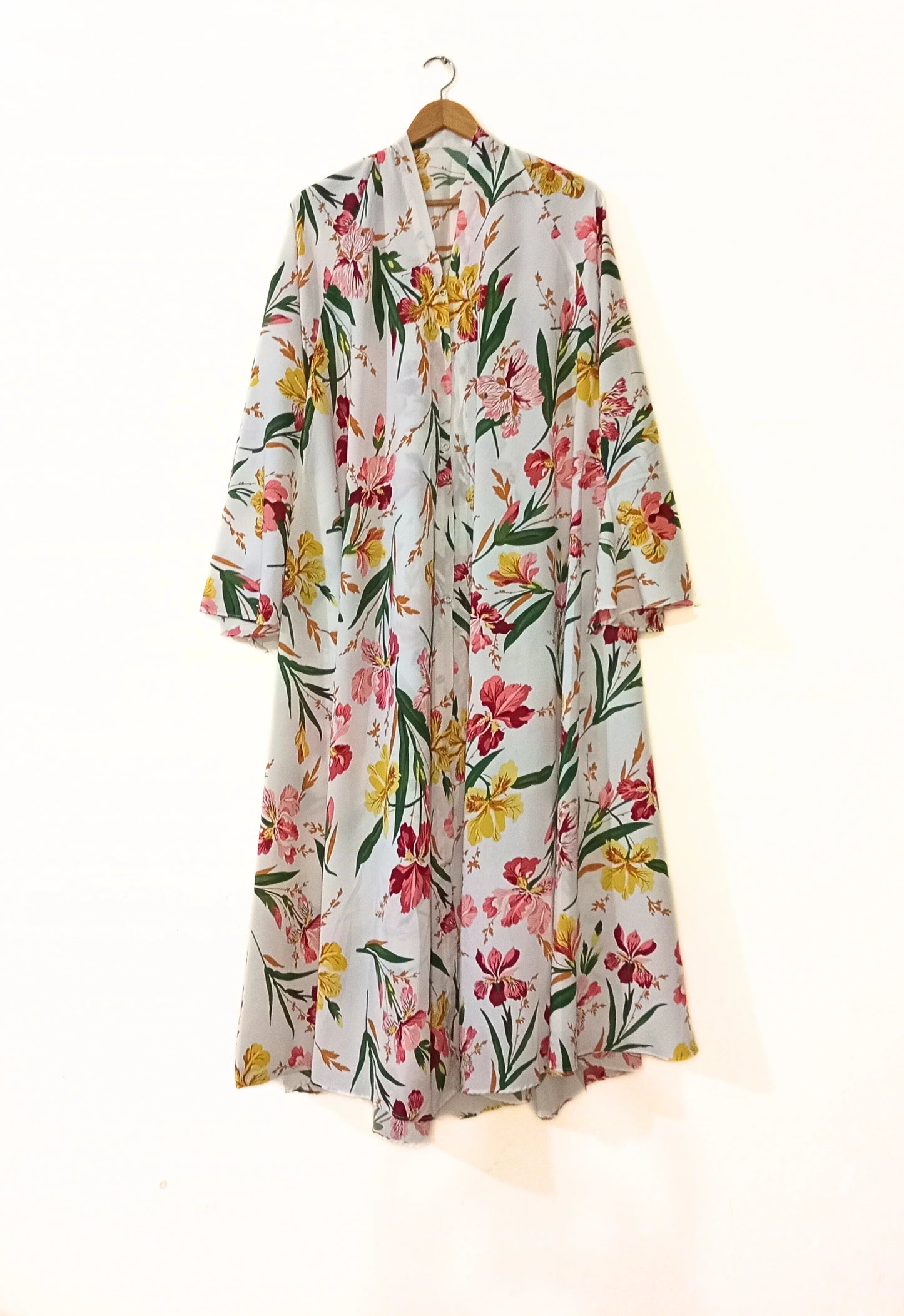 Summer Orchid Front Open Long Flared Abaya