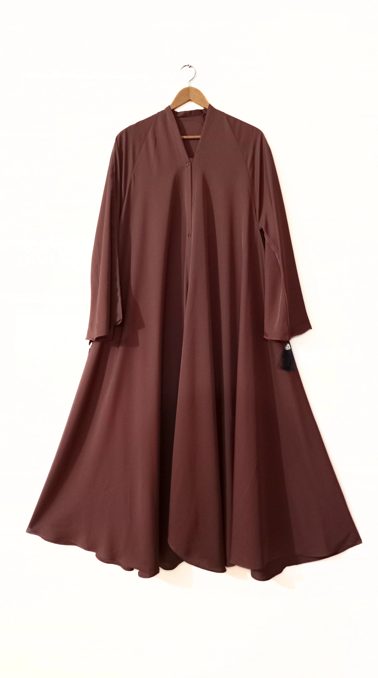 Brown Aura – Front Open Long Flair Nidha Abaya,