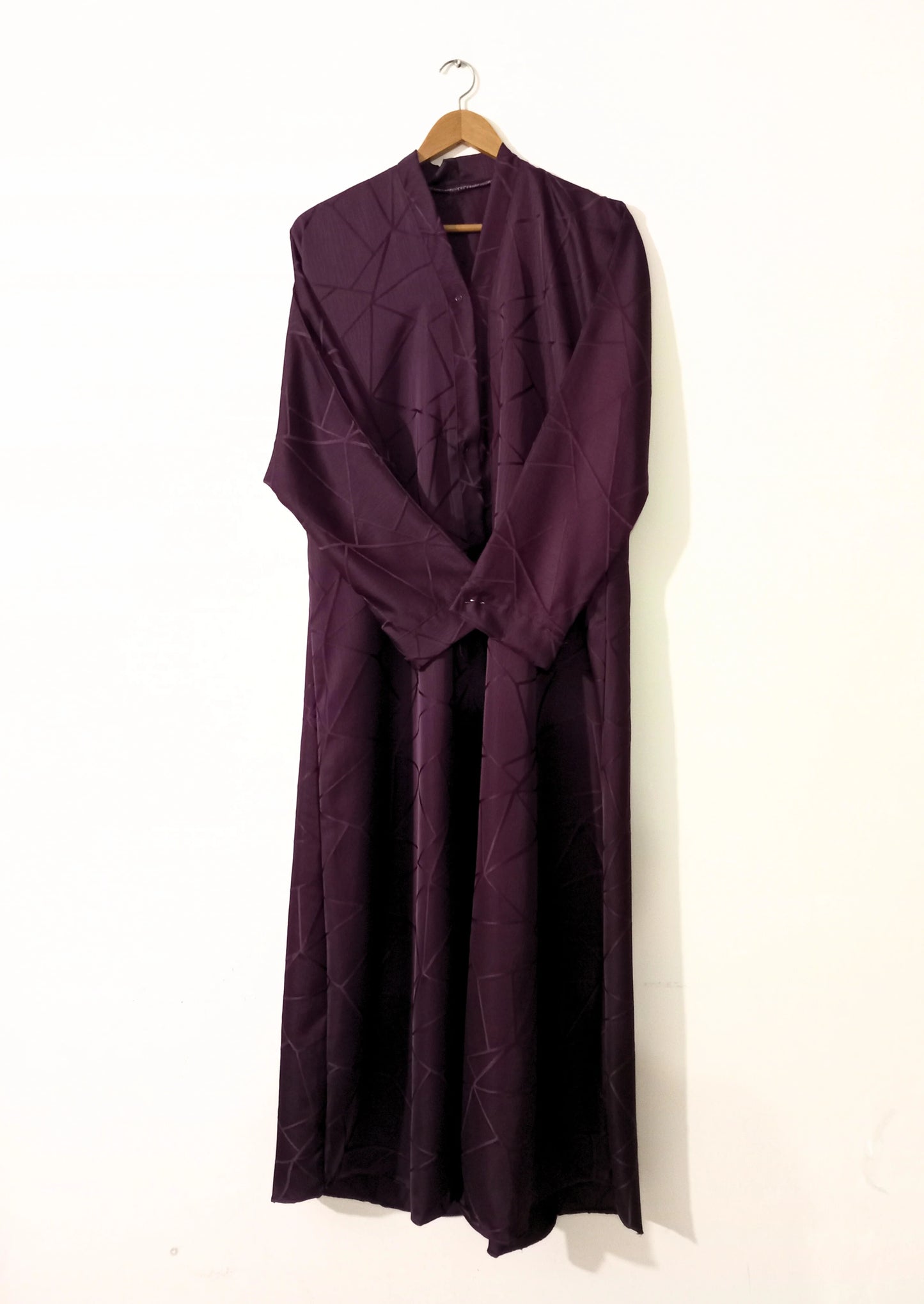 Matte Purple Pattern Printed Abaya
