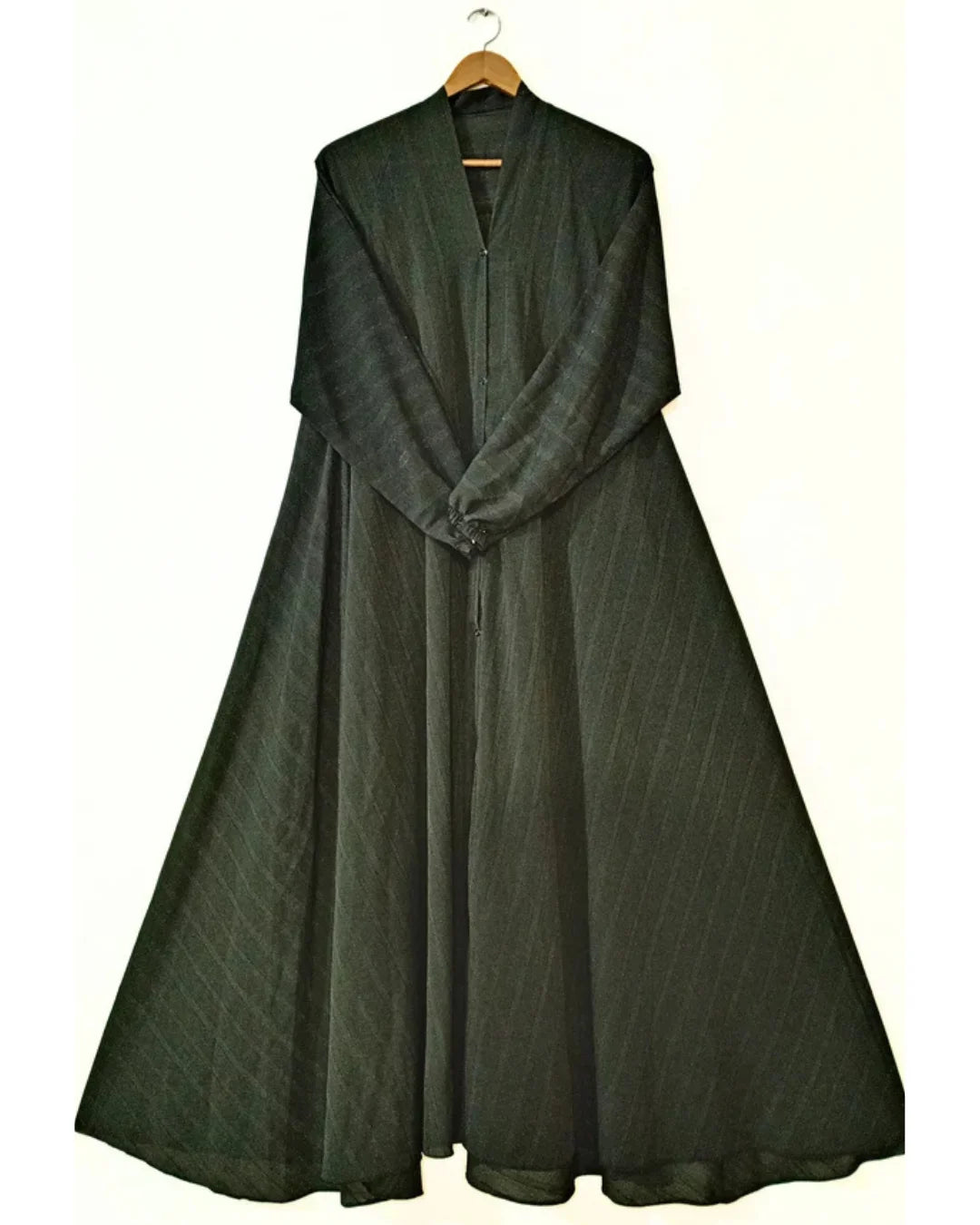 Mehendi Green Front Open Zarri Abaya