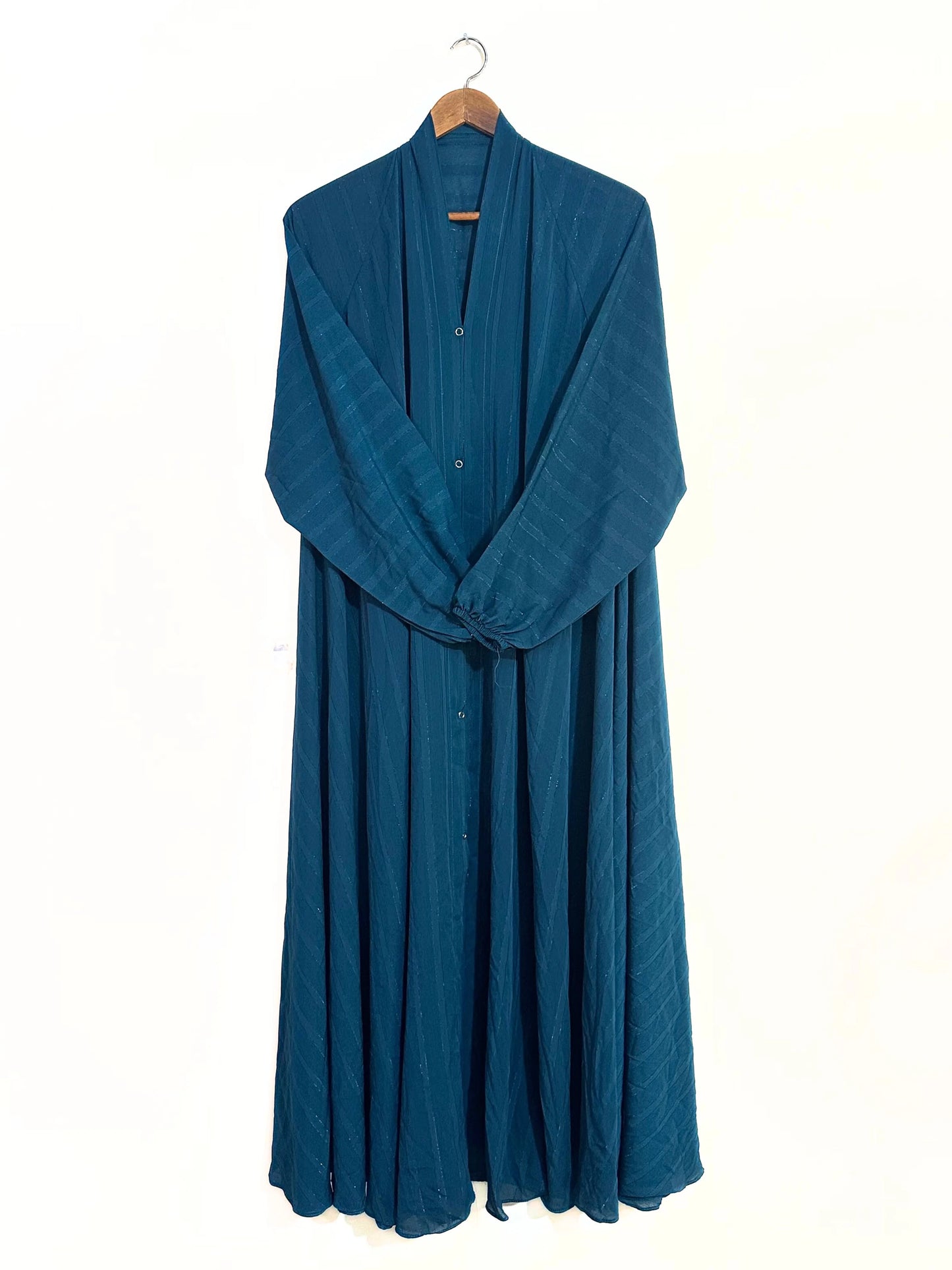 Front Open Zarri Abaya- Zinc