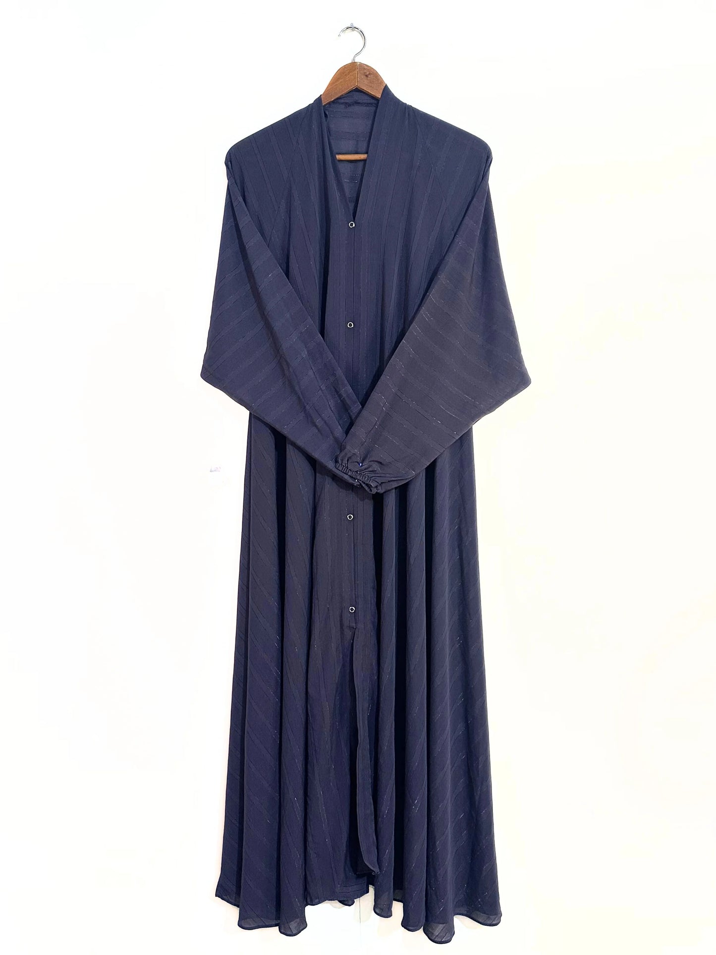 Grey Front Open Zarri Abaya