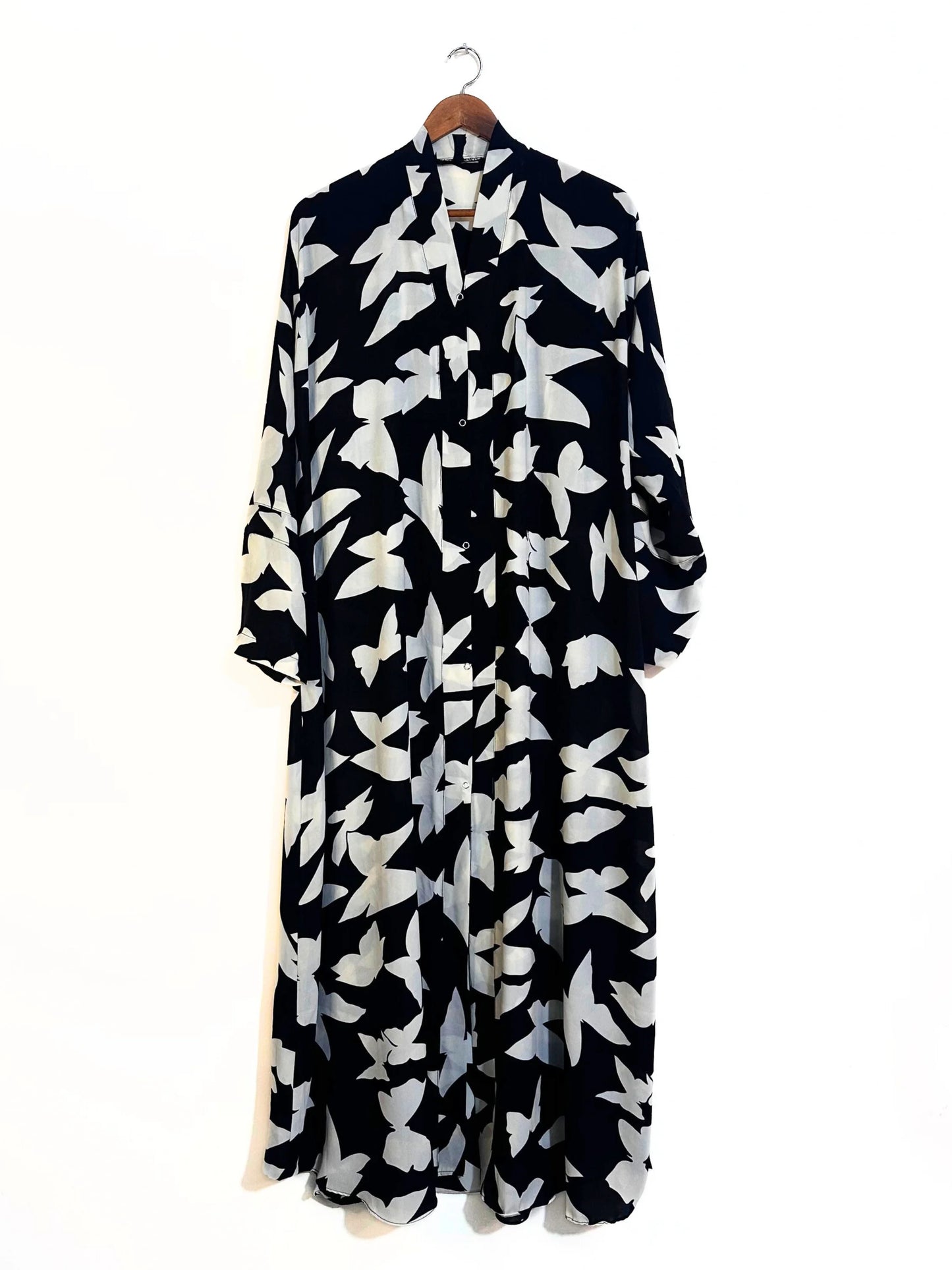 Black Wings Front Open Abaya