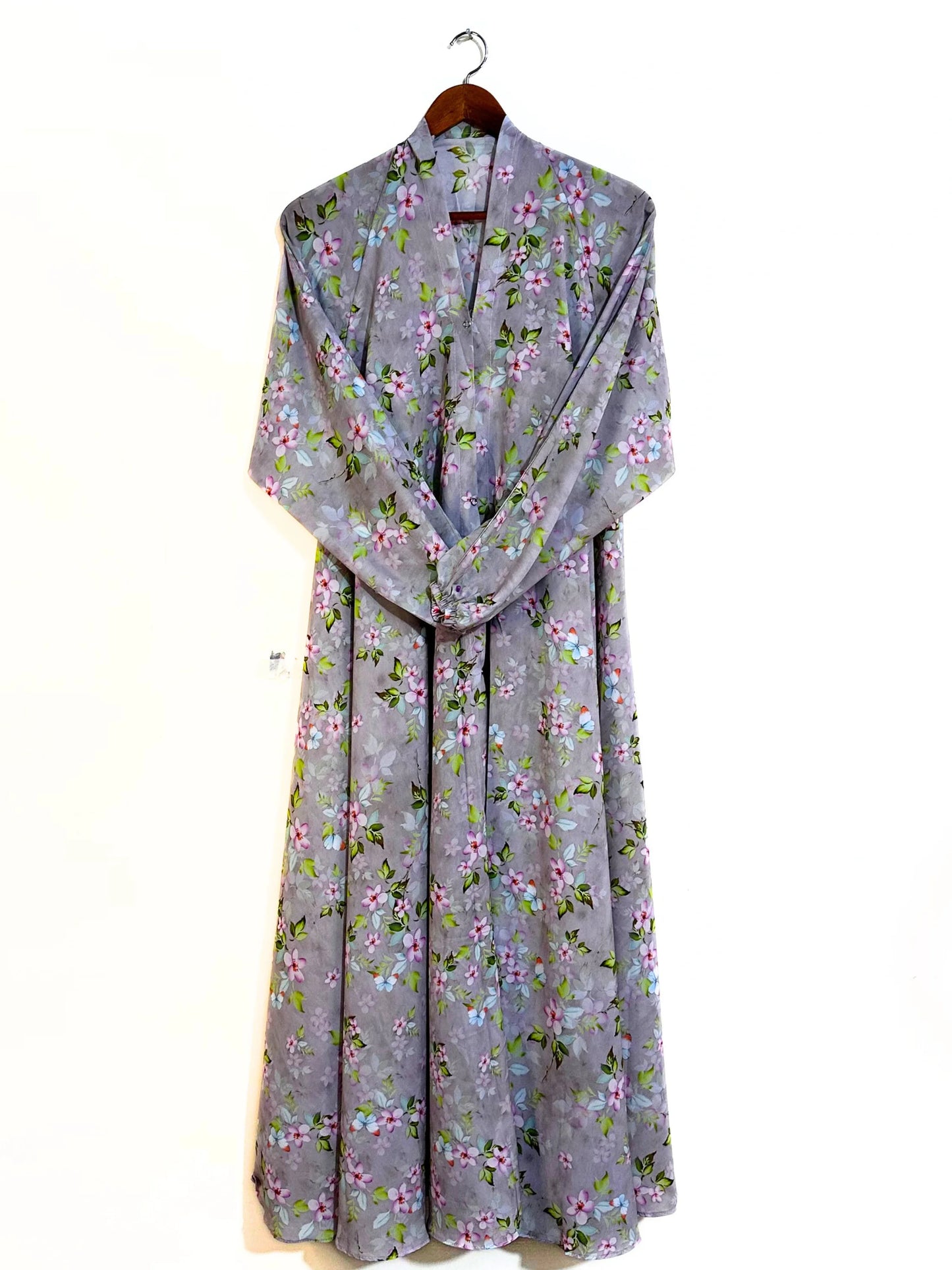 Spring Garden Front Open Long Flare Abaya