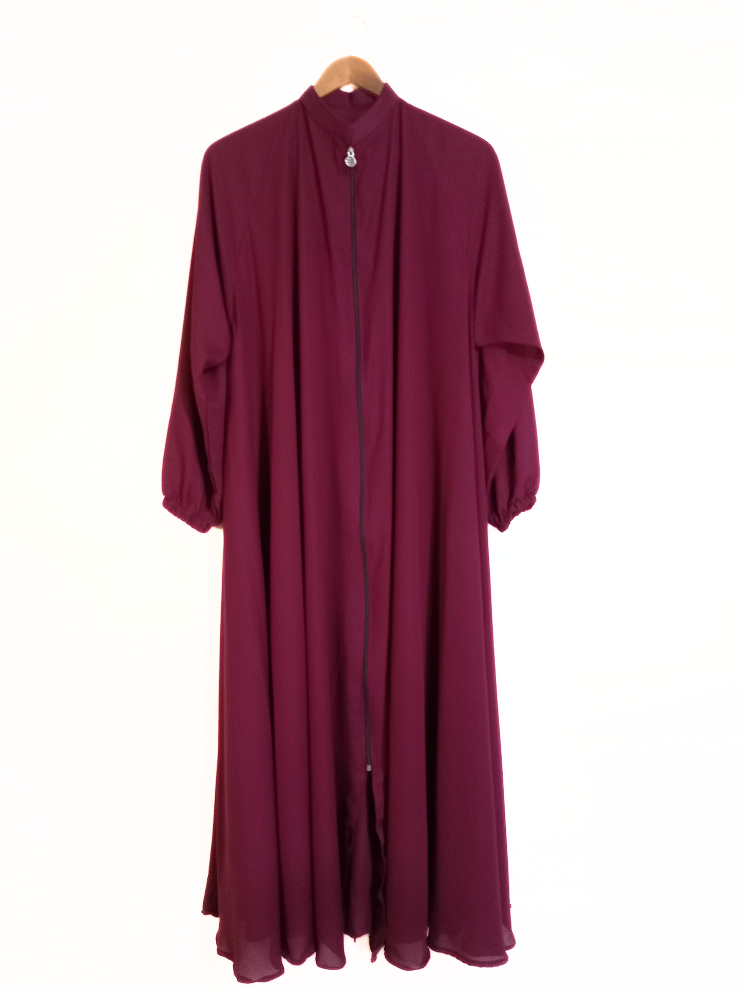 Zipper Style Abaya-Maroon