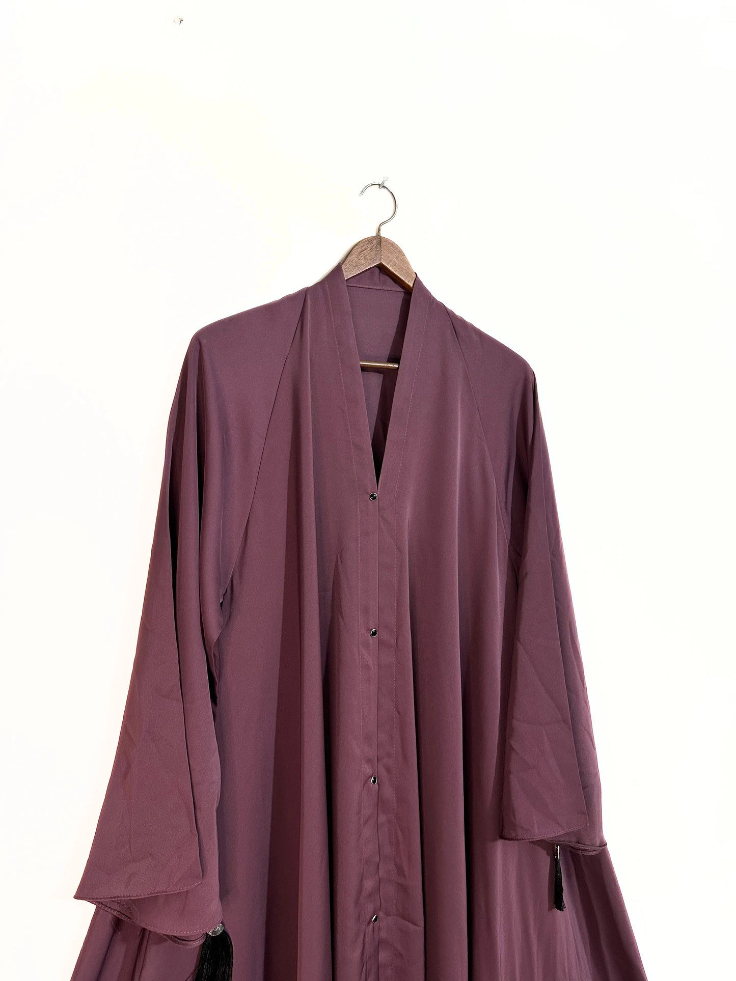 Royal Plum Front Open Long Flair Nidha Abaya