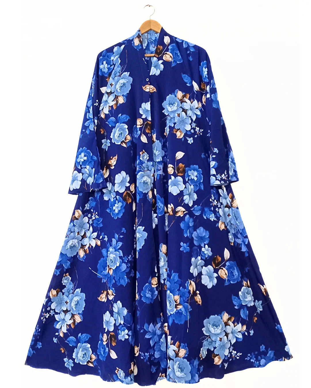 Blue Majesty Front Open Long Flair Abaya