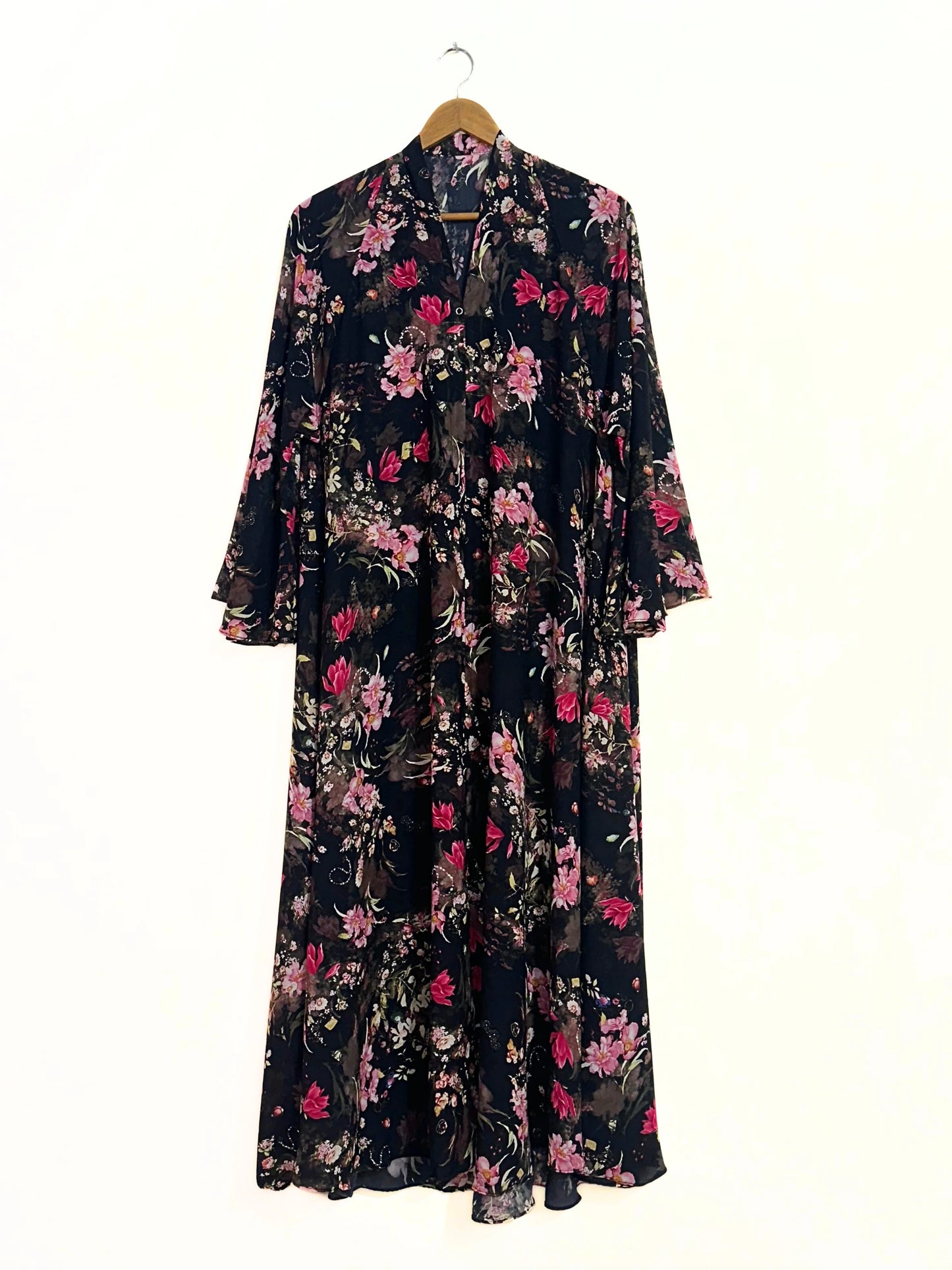 Roseveil Front Open Long Flair Abaya