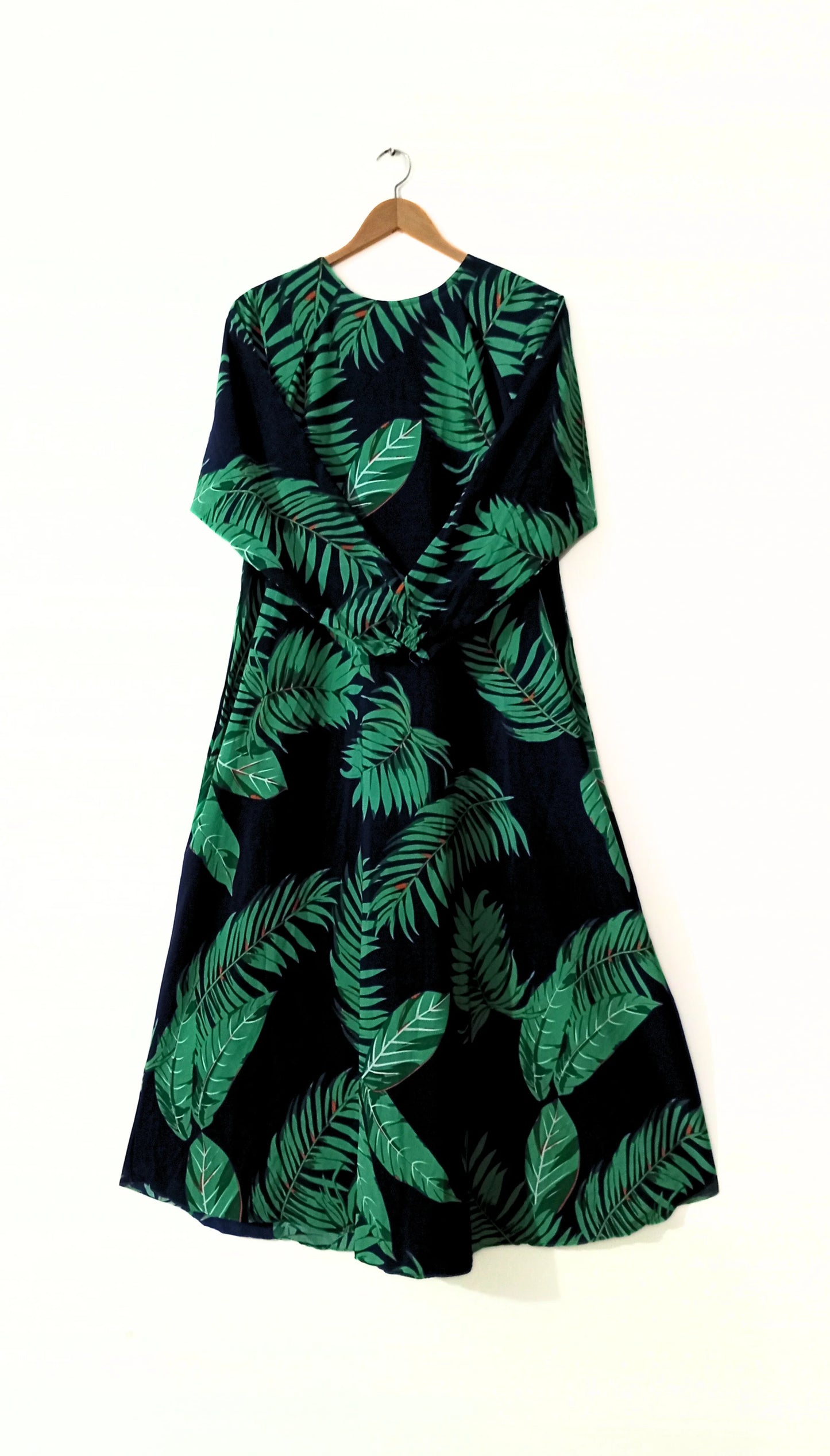 Tropical Leaf Print Maxi Abaya