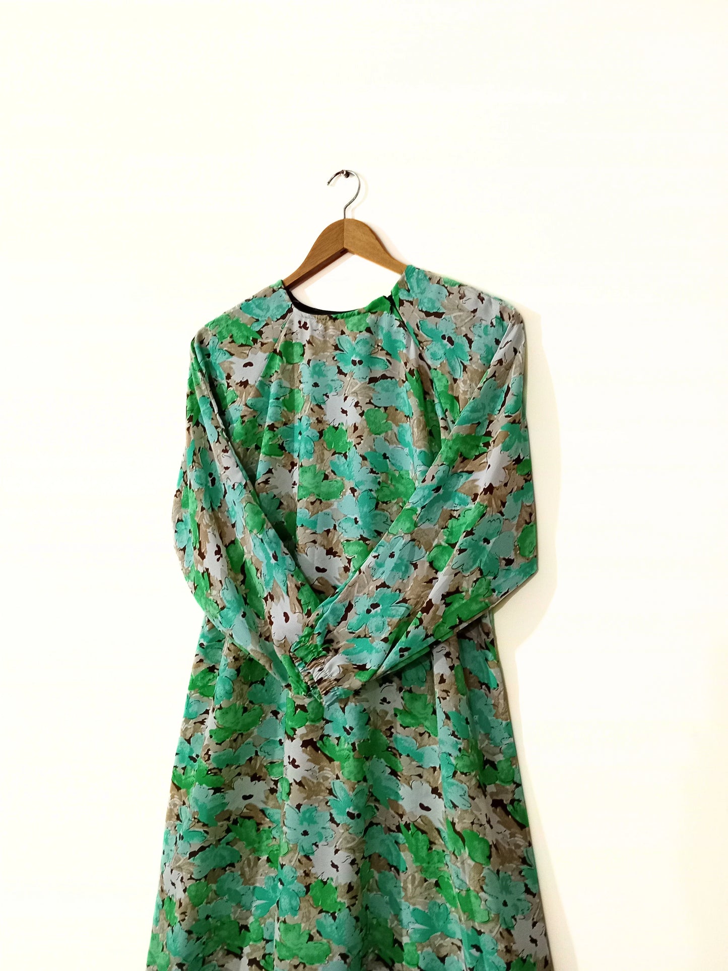 Emerald Blossom Printed Maxi Abaya