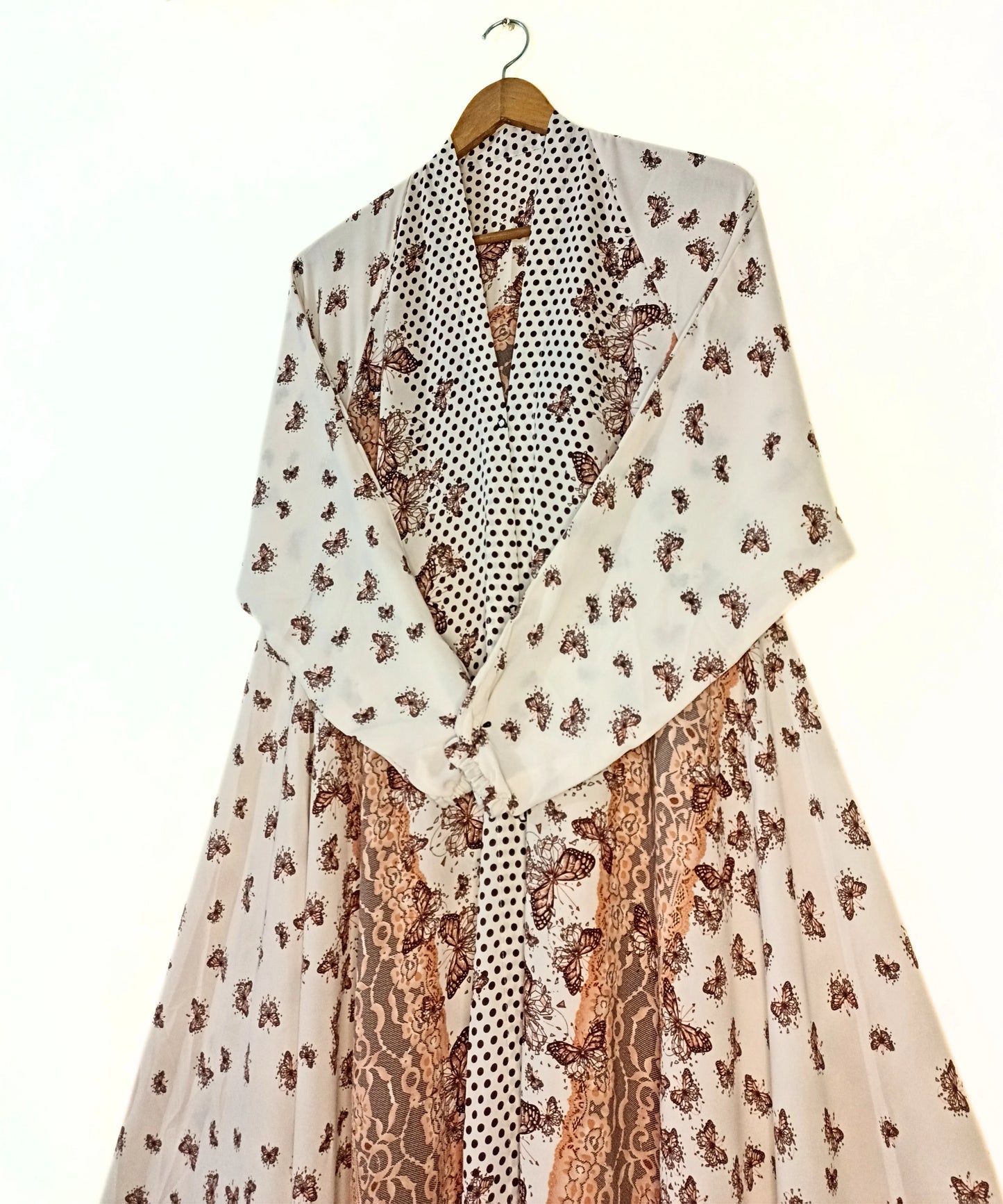 Flora Veil Front Open Long Flair Abaya