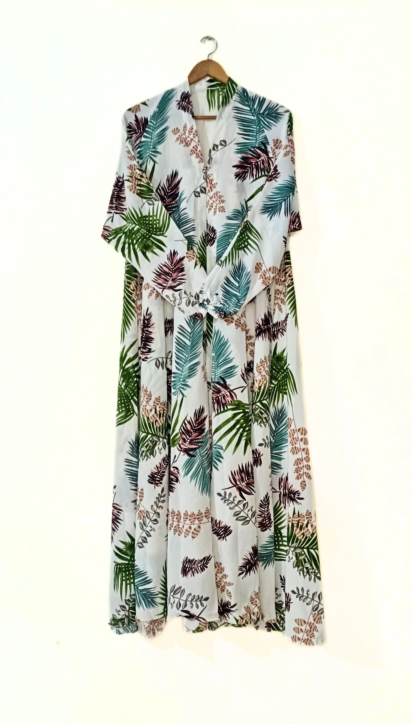 Petal Mirage Front Open Long Flair Abaya