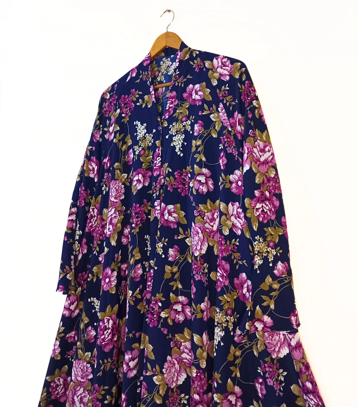 Blooming Orchid Front Open Long Flair Abaya