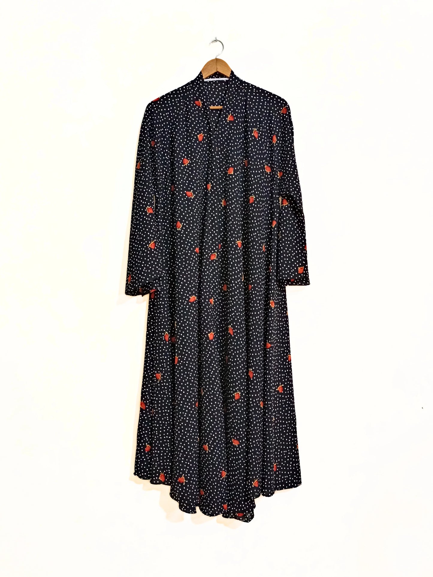Night Rose Front Open Long Flair Abaya