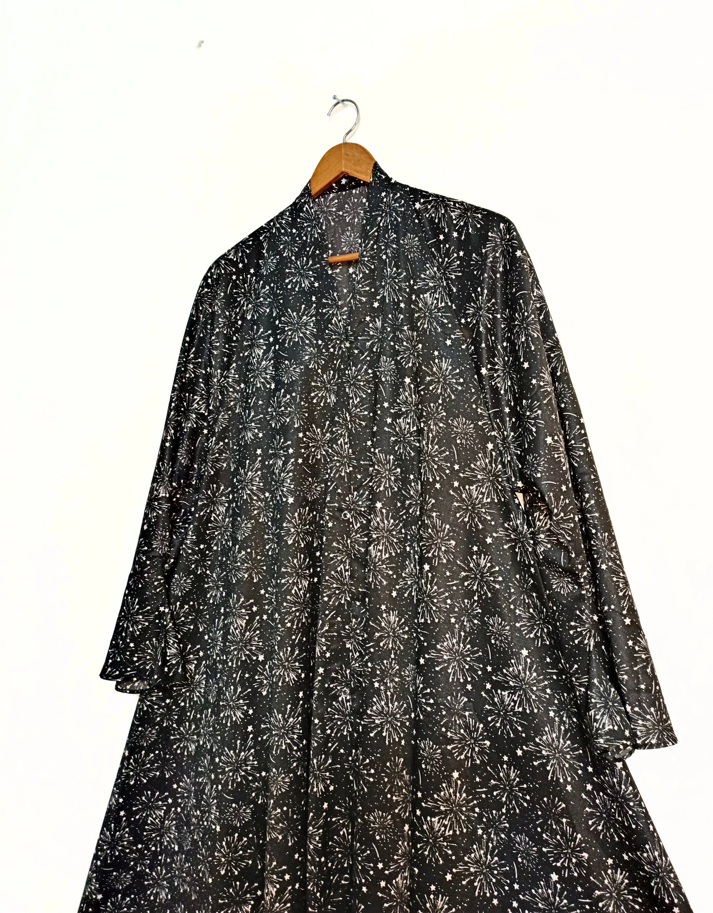 Starry Night Front Open Long Flair Abaya