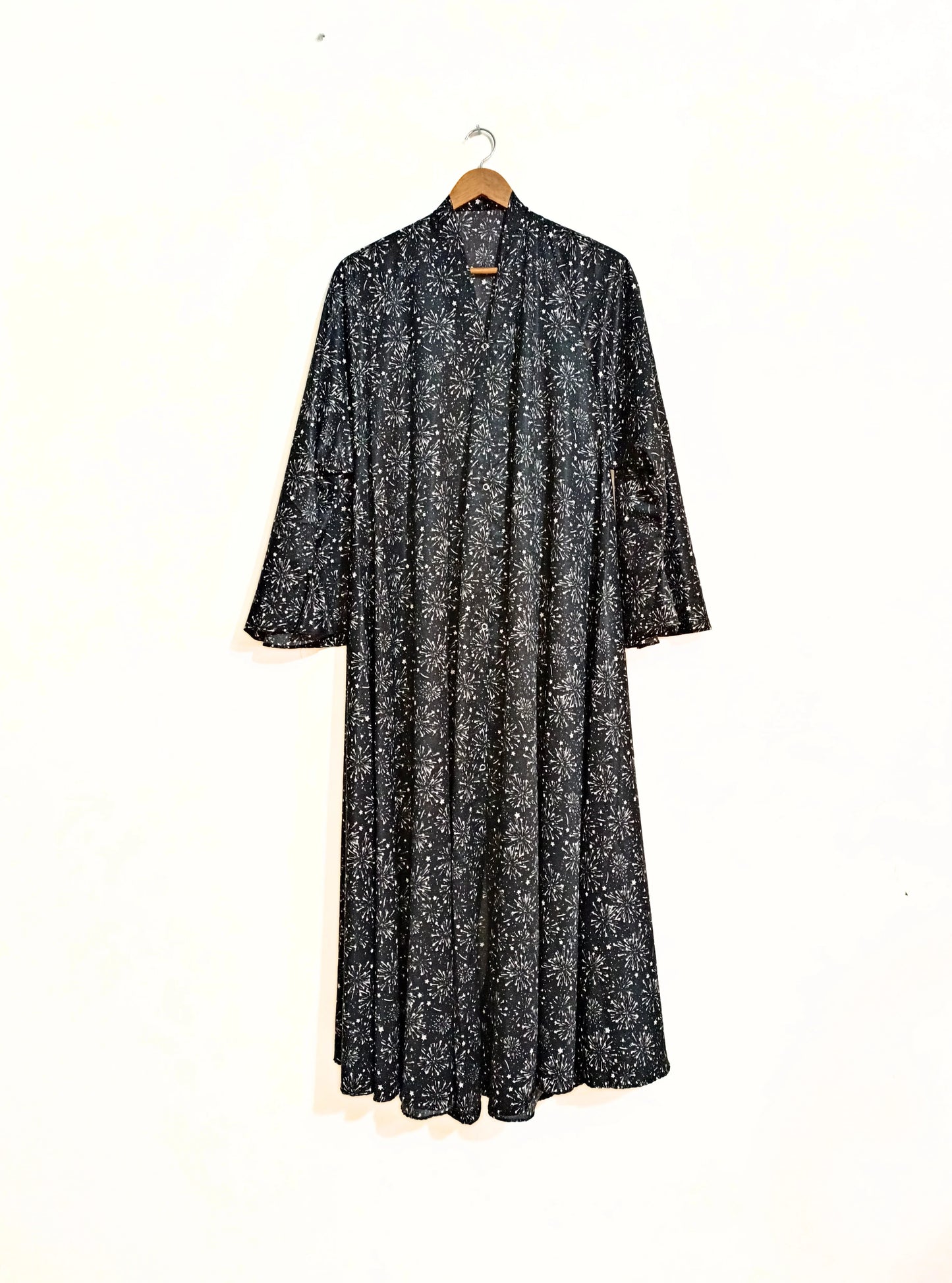 Starry Night Front Open Long Flair Abaya