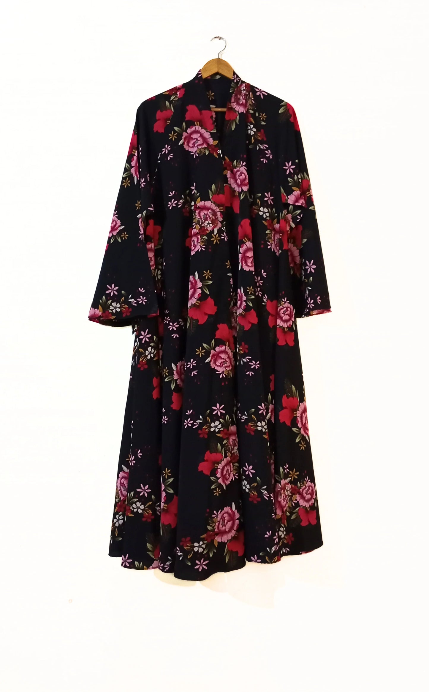 Rosella Charm Front Open Long Flair Abaya