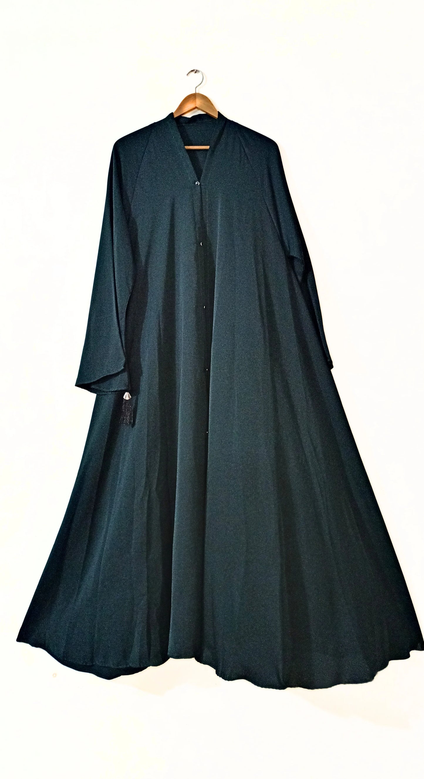 Emerald Green Nidha Front Open Long Flair Abaya