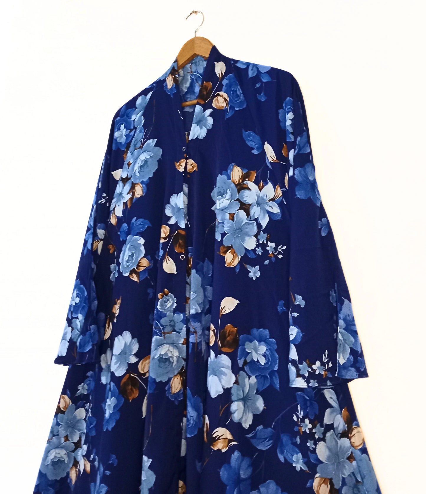Blue Majesty Front Open Long Flair Abaya