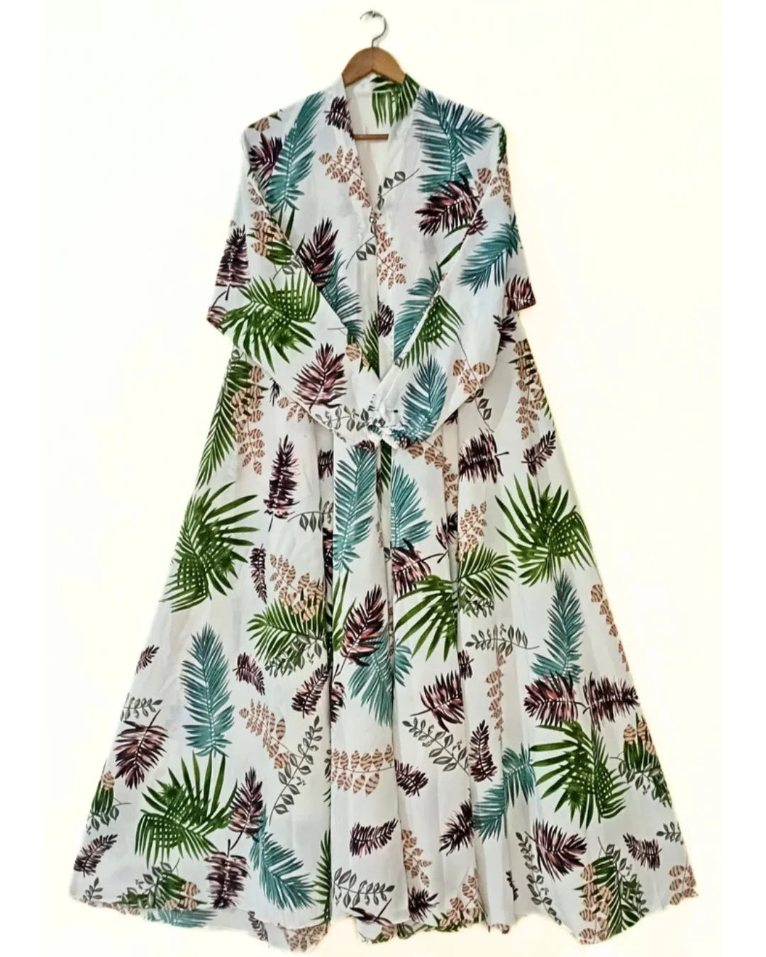 Petal Mirage Front Open Long Flair Abaya