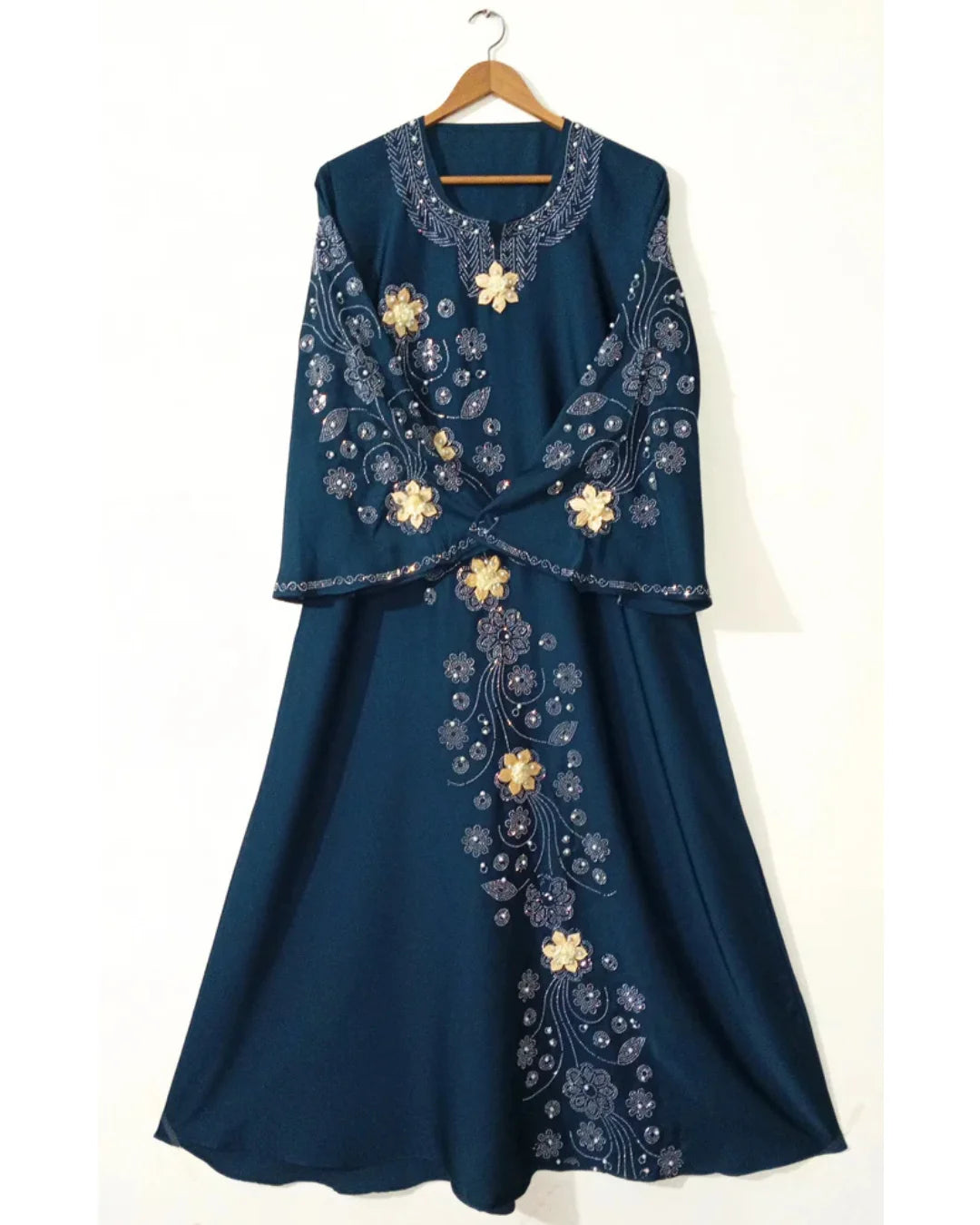 Moonlight Veil Abaya - Zinc