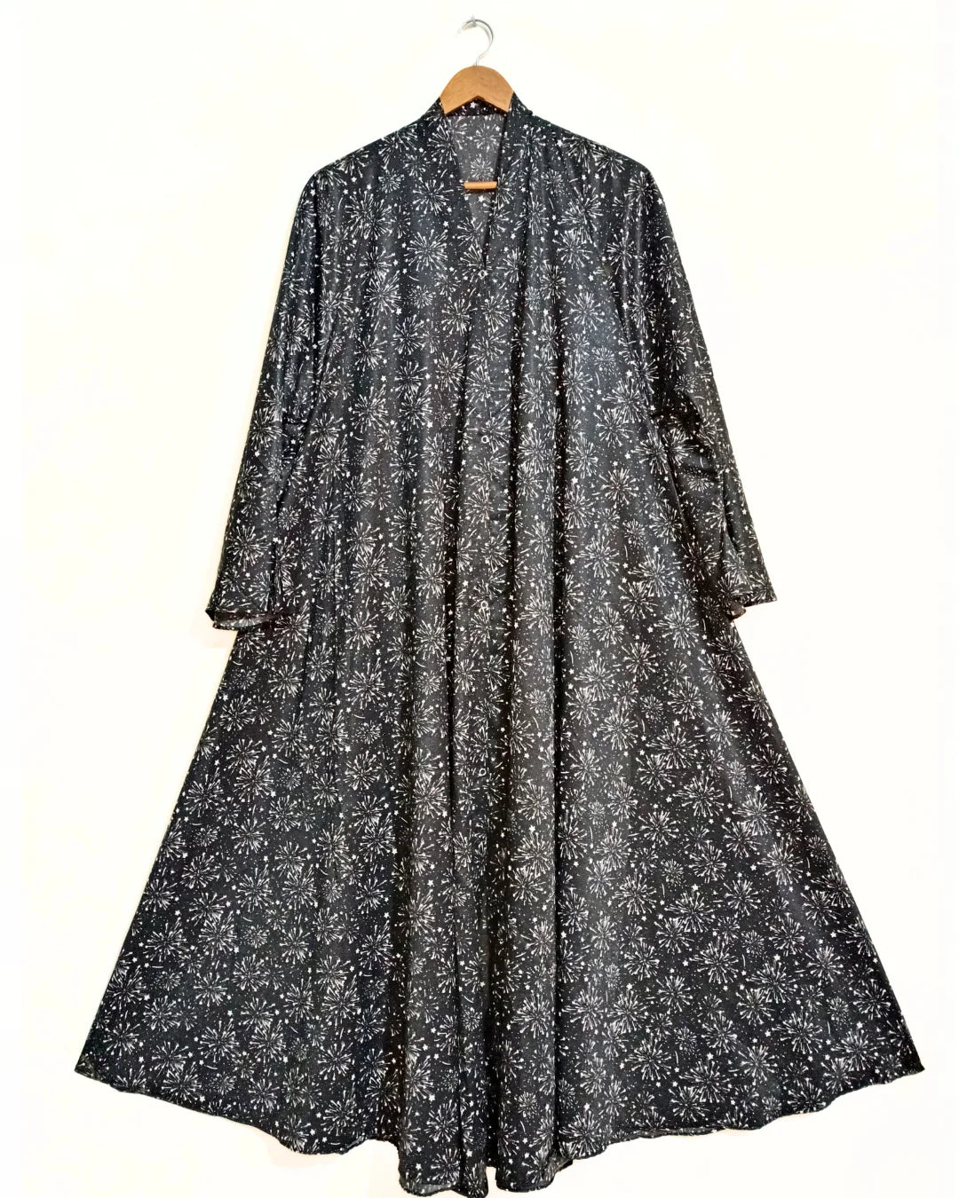 Starry Night Front Open Long Flair Abaya