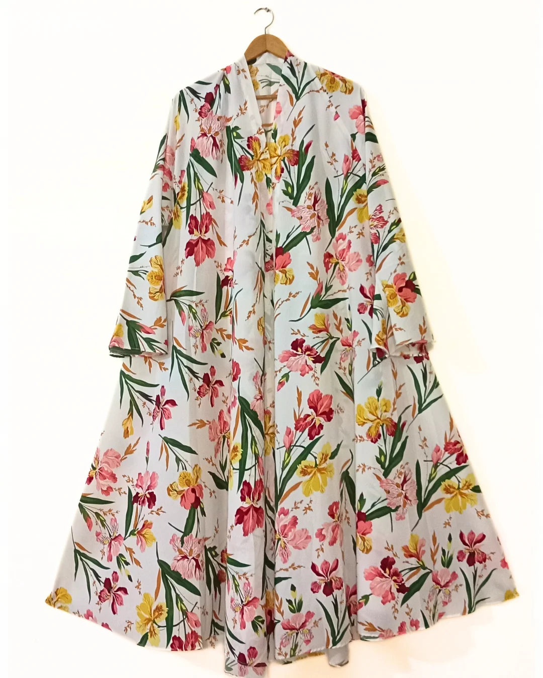 Summer Orchid Front Open Long Flared Abaya