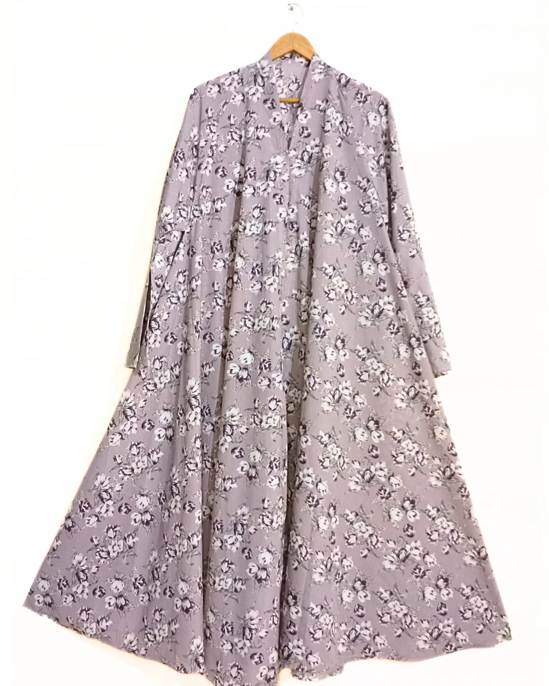 Moon Petals Front Open Long Flair Abaya
