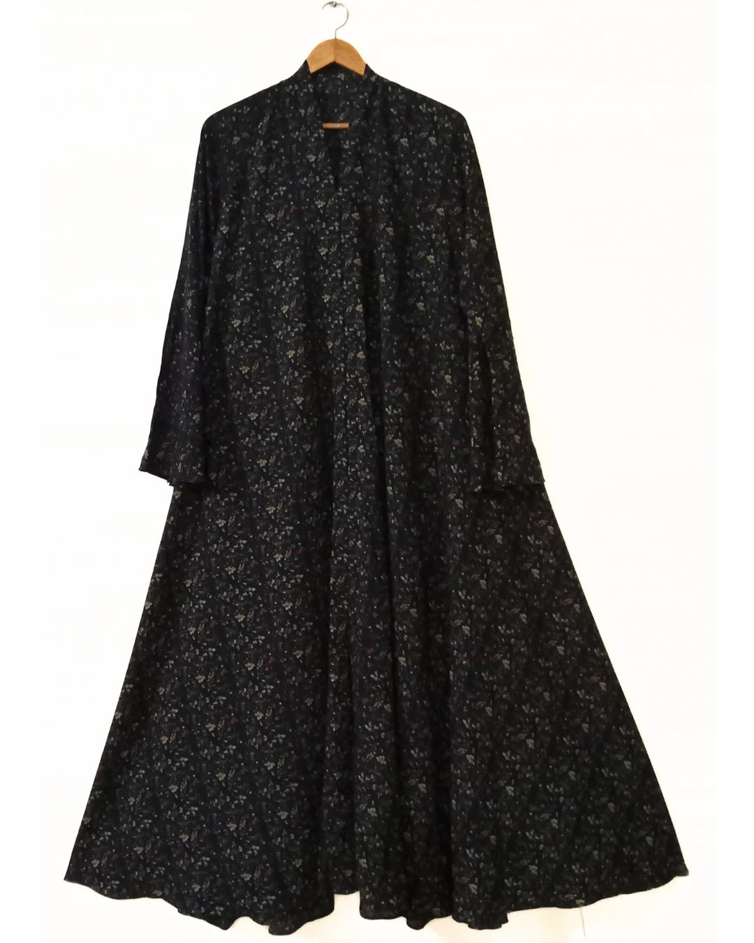Black Forest front Open Long Flair Abaya