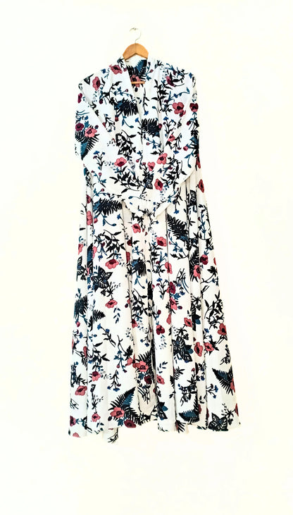 Enchanted Garden Front Open Long Flared Abaya
