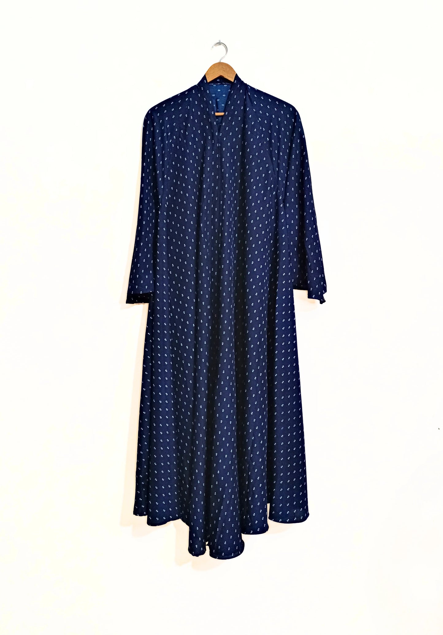 Sapphire Dot Front Open Long Flared Abaya
