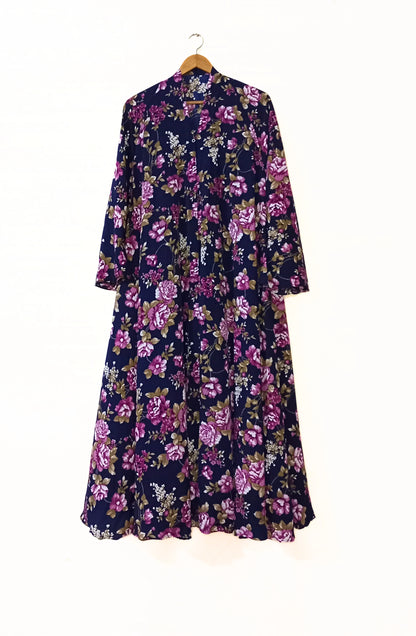 Blooming Orchid Front Open Long Flair Abaya