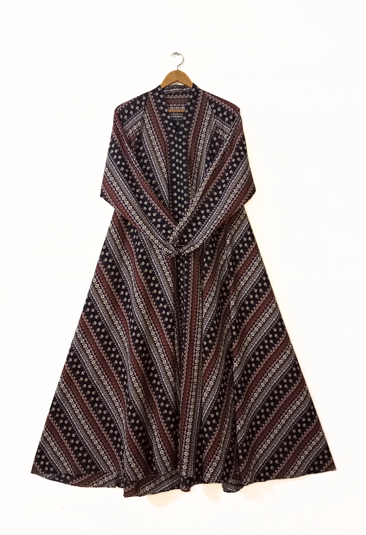 Rustic Rhythm Front Open long Flair Abaya